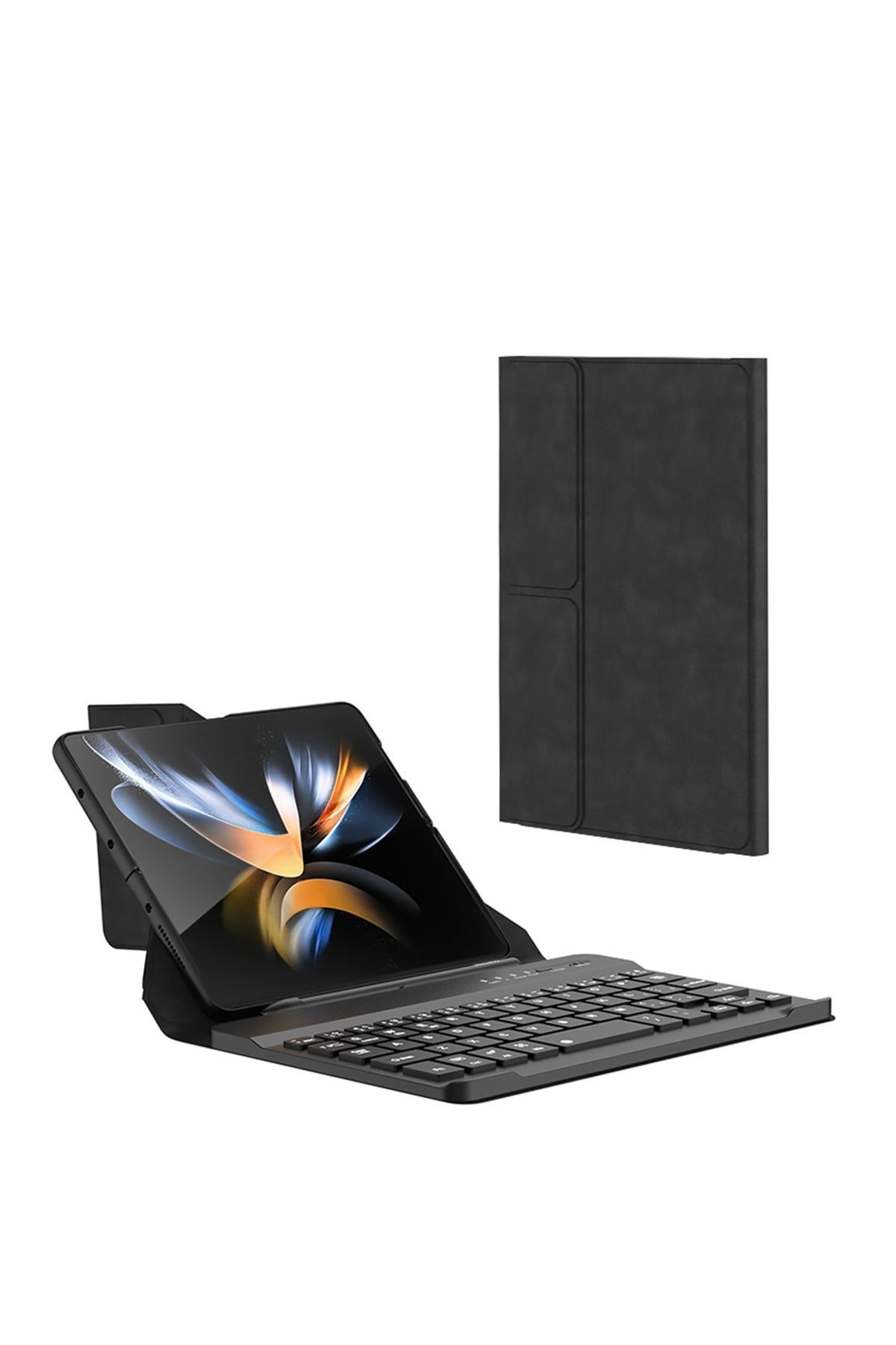 Fogy Samsung Galaxy Z Fold 3/4/5/6 Için Manyetik Standlı Bluetooth Klavye Keyboard Set