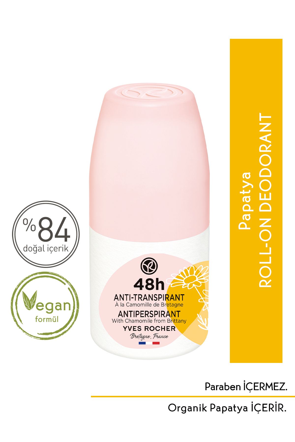 Yves Rocher Roll-on Antiperspirant Deodorant - Papatya-50 ml