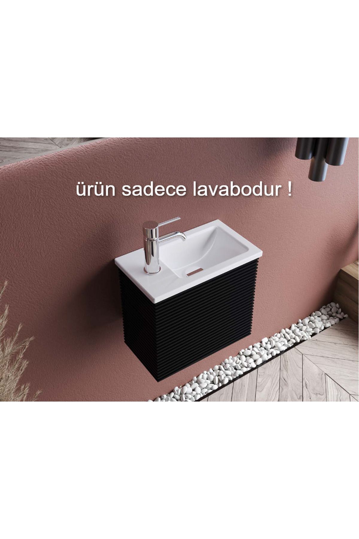 TURKUAZ Turkuaz Cerastyle Mini Küçük Banyo, Tuvalet, Karavan Lavabo 24*42 Cm