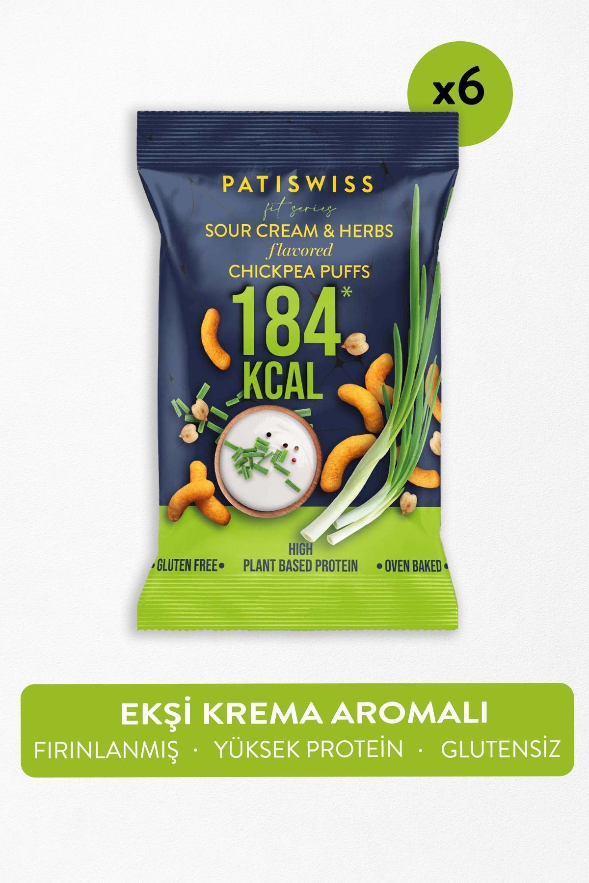 Patiswiss Ekşi Krema Ve Baharat Aromalı Nohut Cips Seti 6 Adet