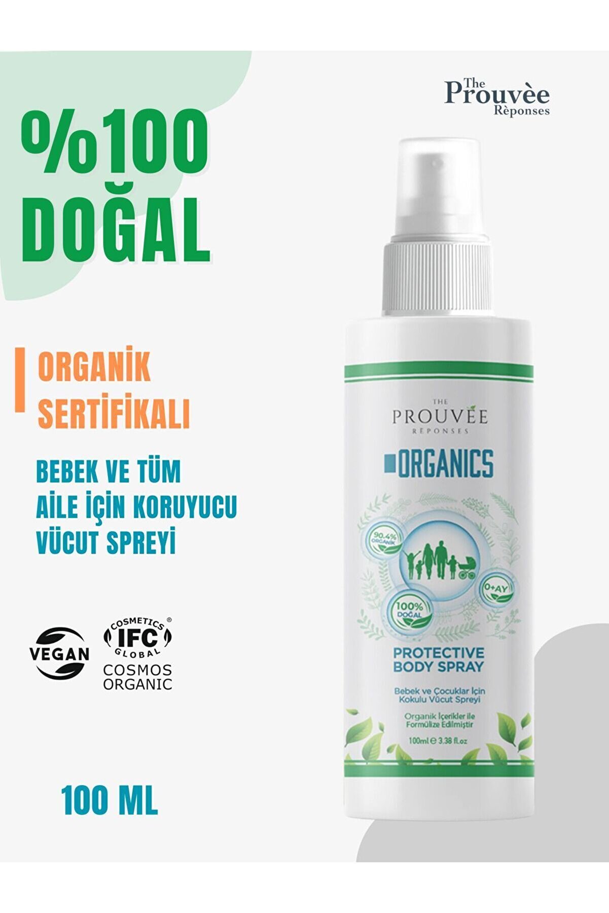 The Prouvee Reponses %100 Doğal Koruyucu Vücut Losyonu Sprey 100 Ml. (0+ Ay Üzeri)