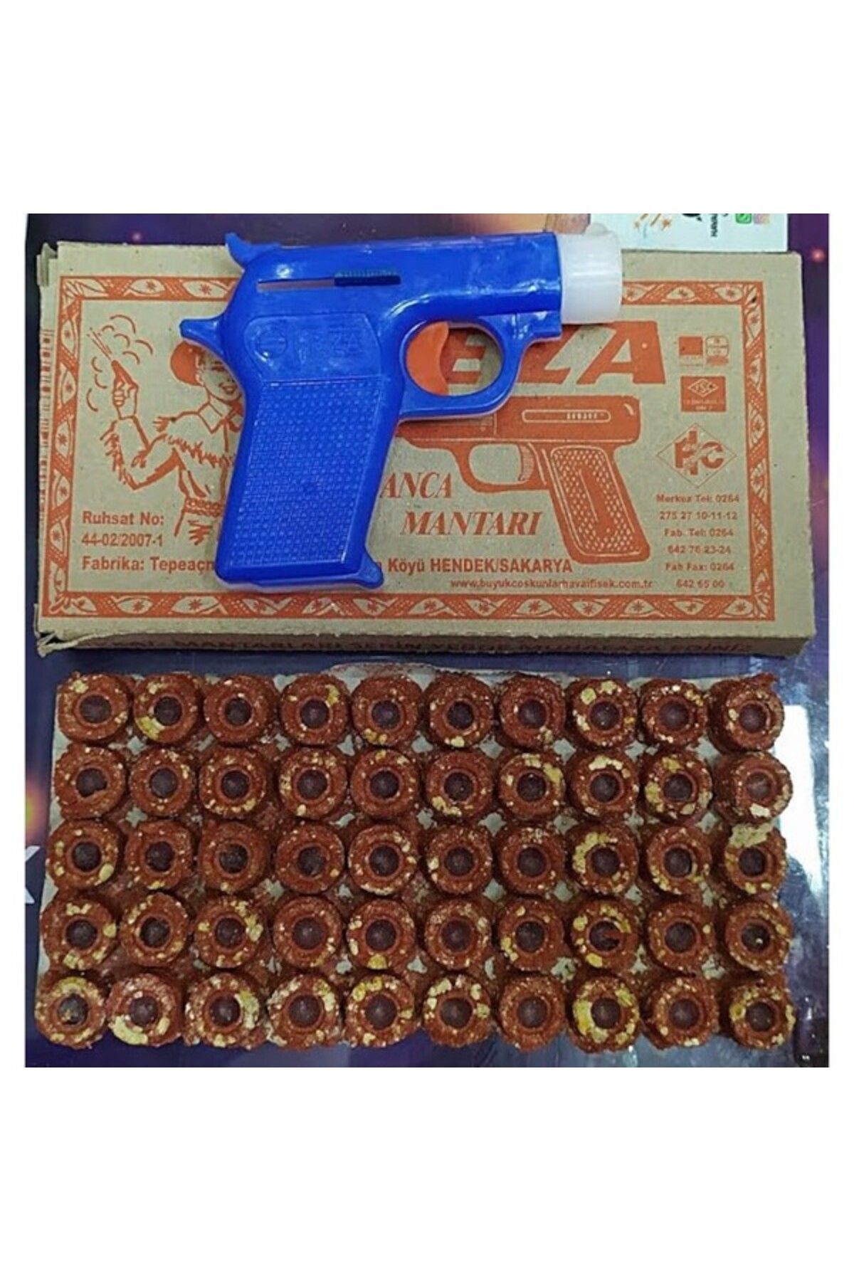 İRHANLAR Feza Mantar Tabanca Seti Nostaljik Ürünler FEZA MANTAR Tabancası (plastik) 50 Li Mermi