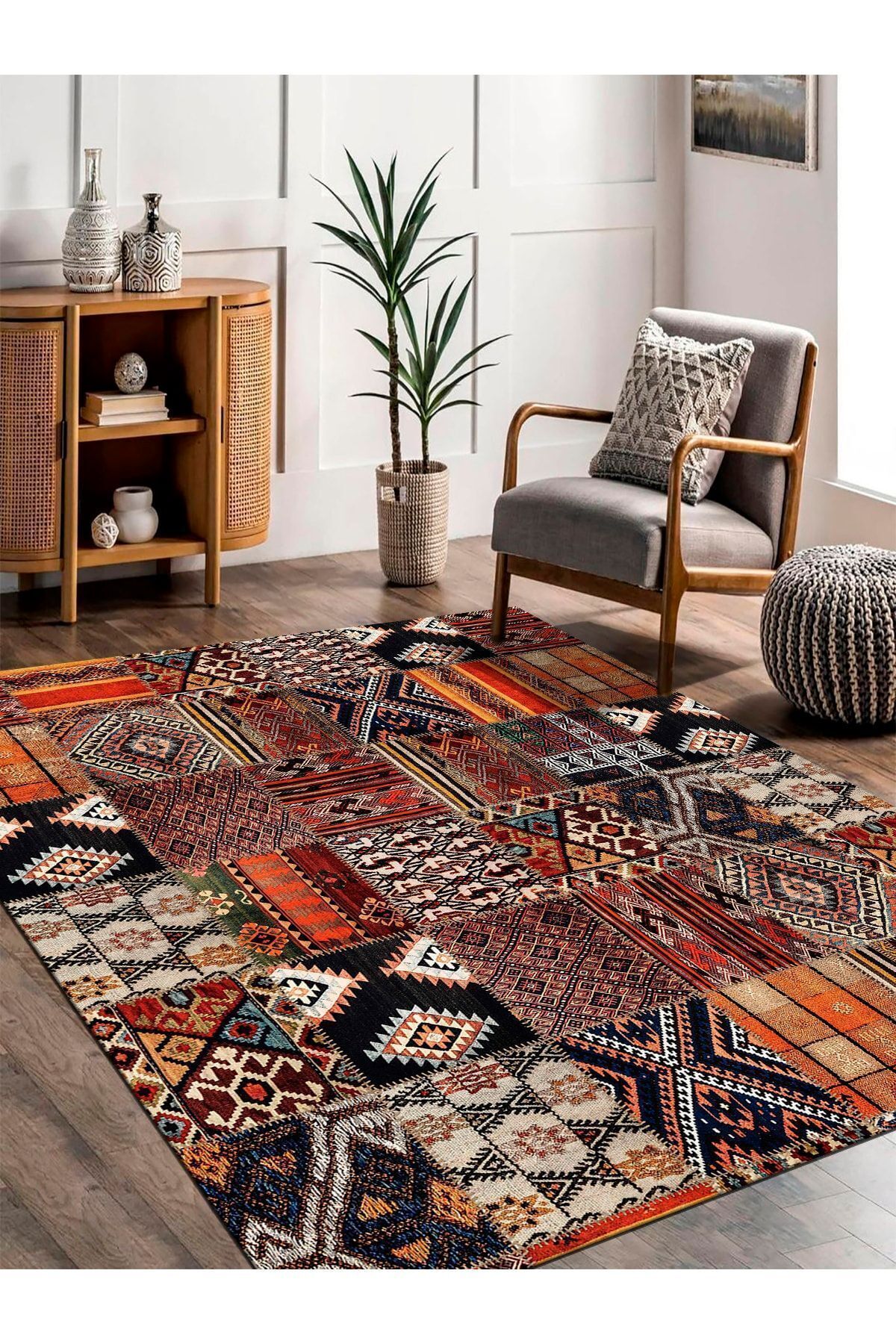 Genel Markalar Dijital Baskılı Kilim Model Makinede Yıkanabilir Kaymaz Taban Halı