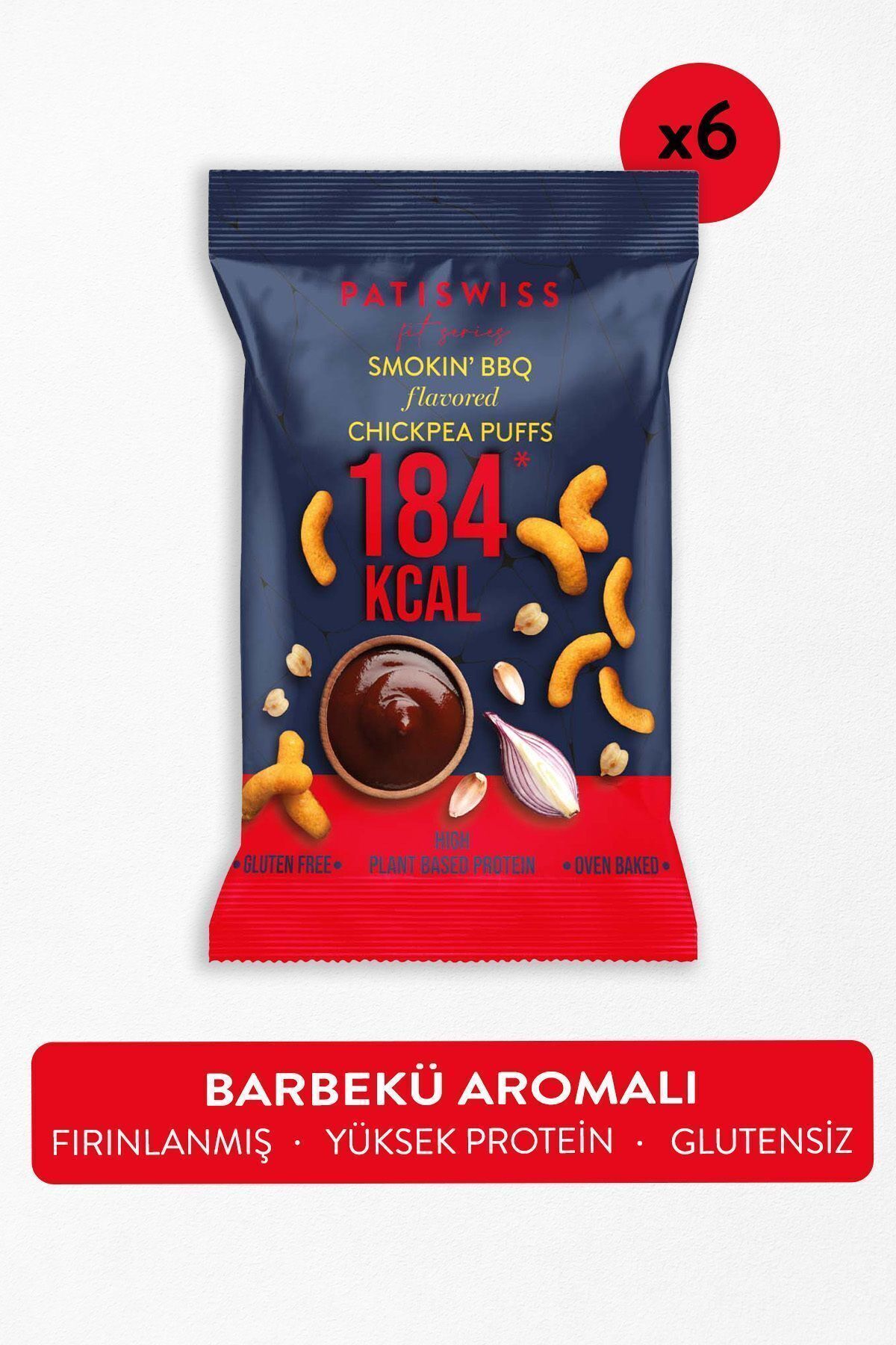 Patiswiss Tütsülenmiş Barbekü Aromalı Nohut Cips Seti 6 Adet