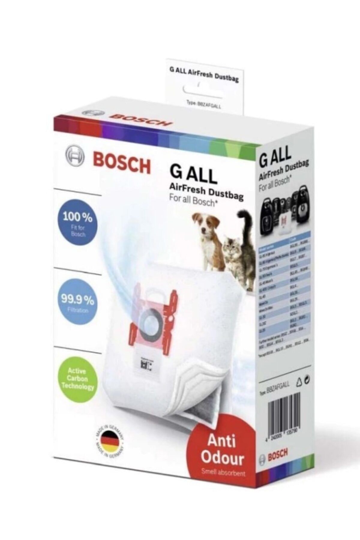 Bosch Evcil Hayvan Sahipleri Için Özel Üretim Aktif Karbon G-all Aır Fresh Toz Torbası Orjinal Ürün