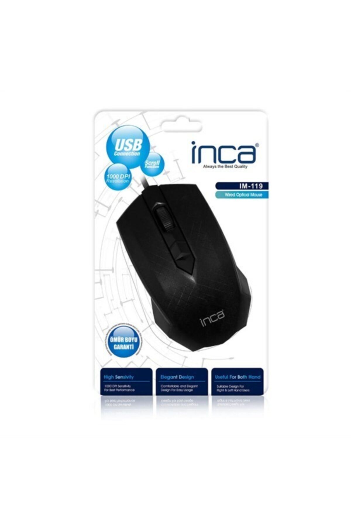 Inca Im-119 Usb Siyah Optik Kablolu Mouse