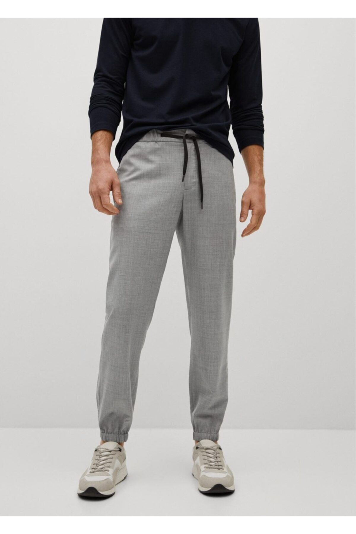 MANGO Man Erkek Gri Packable Koleksiyon Teknik Yün Kumaşlı Pantolon