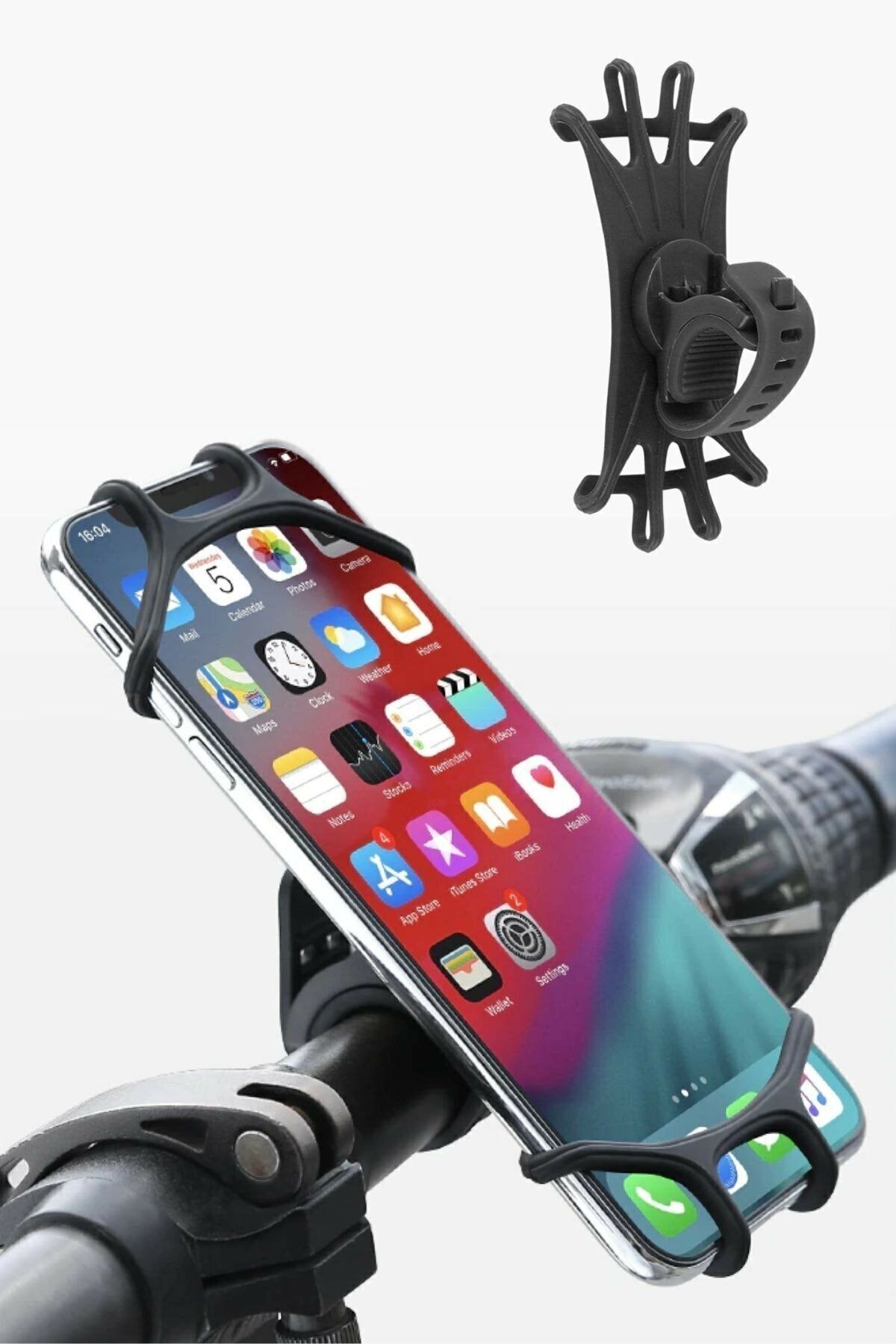 AnkaShop Motosiklet Telefon Tutucu Silikon Ahtapot Tüm Modellerle Uyumlu Motor Bisiklet Gidon Telefon Tutucu