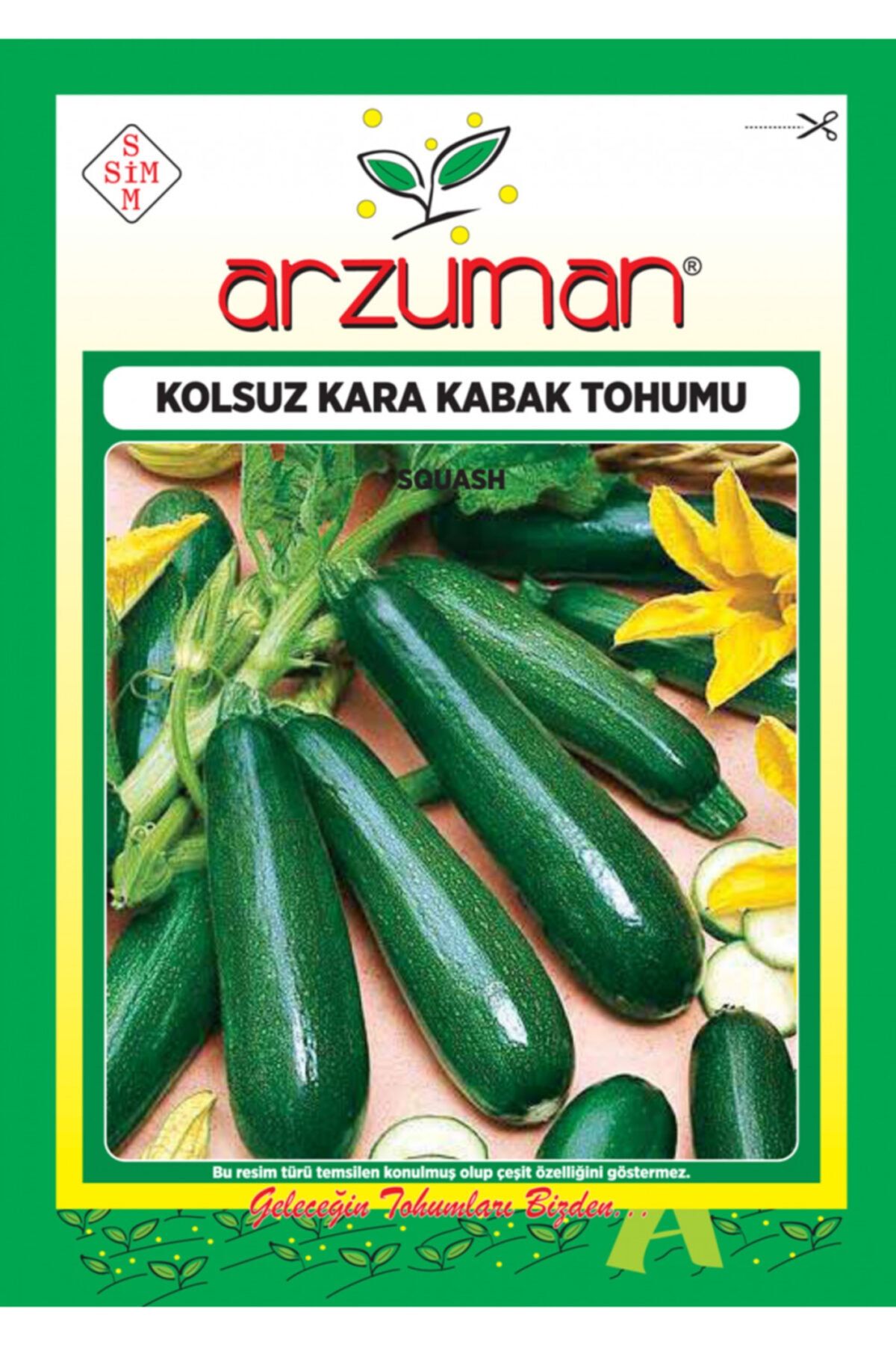 Arzuman Tohum Arzuman Sebze Kolsuz Kara Kabak Tohumu 10 Gram
