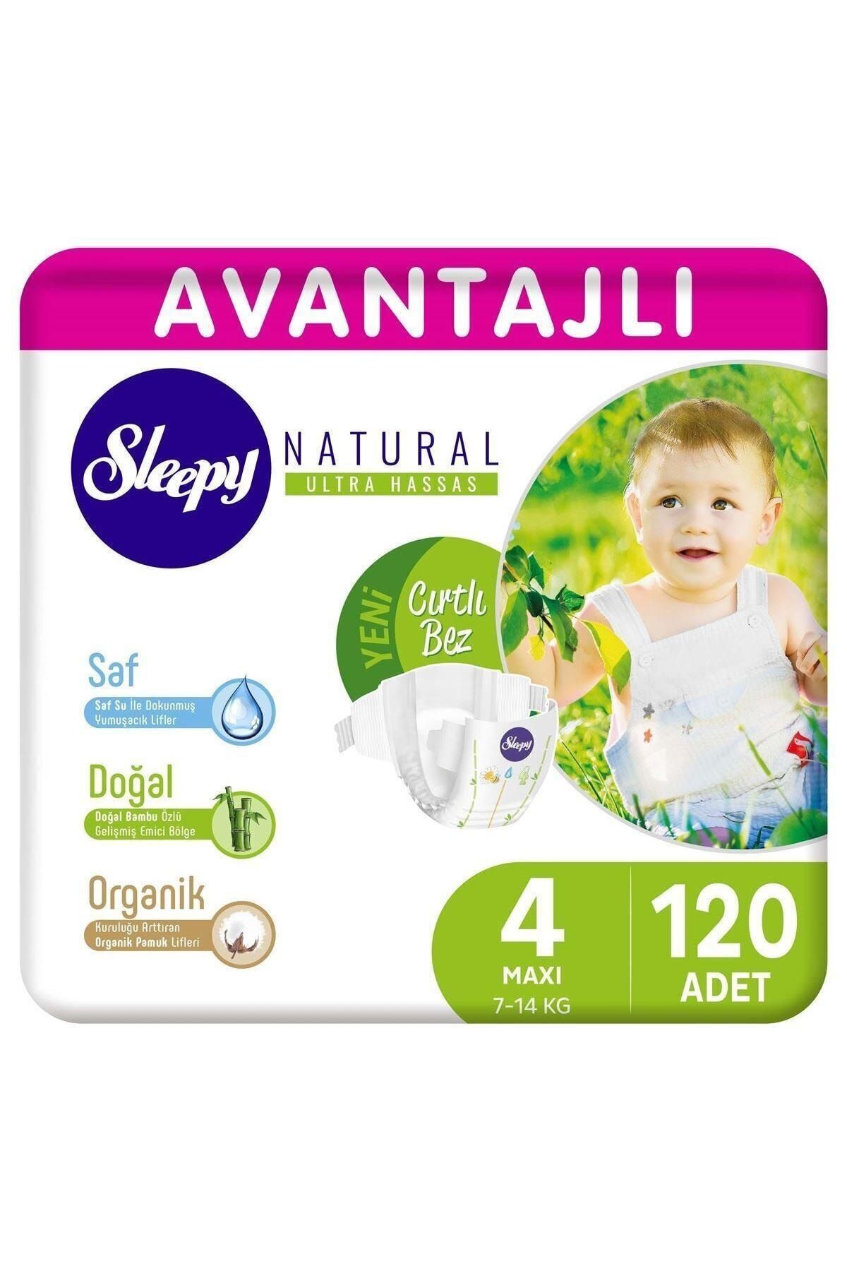 Sleepy Natural Avantajlı Bebek Bezi 4 Numara Maxi 120 Adet