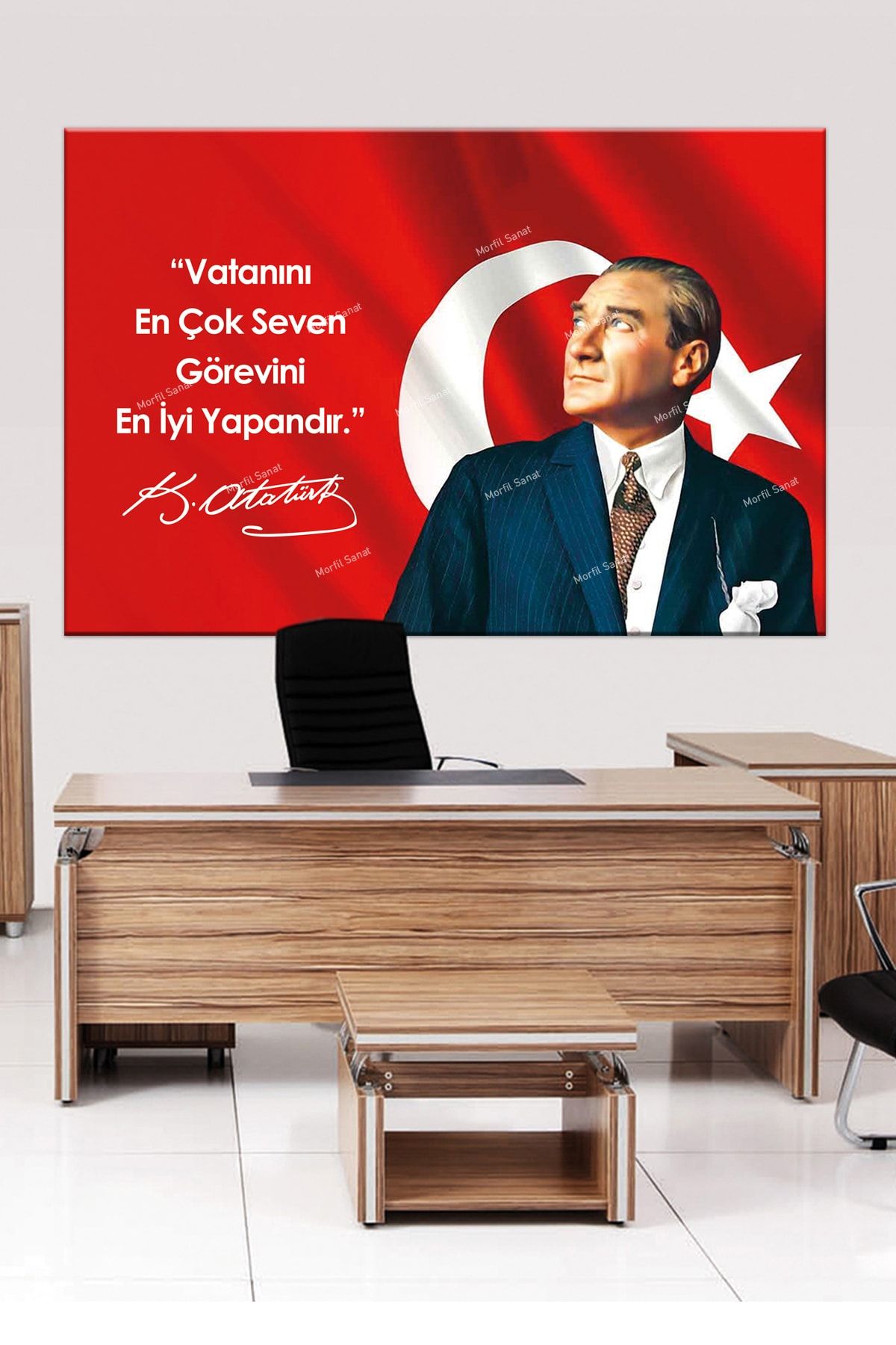Morfil Sanat Atölyesi Atatürk Mustafa Kemal Makam Panosu Tablosu Kanvas Tablo Resmi Kurumlar Okullar