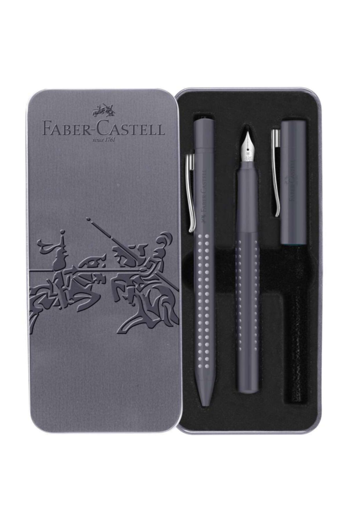Faber Castell Faber-castell Grip 2010 Dolma + Tükenmez Kalem Set Dapple Gray Rengi