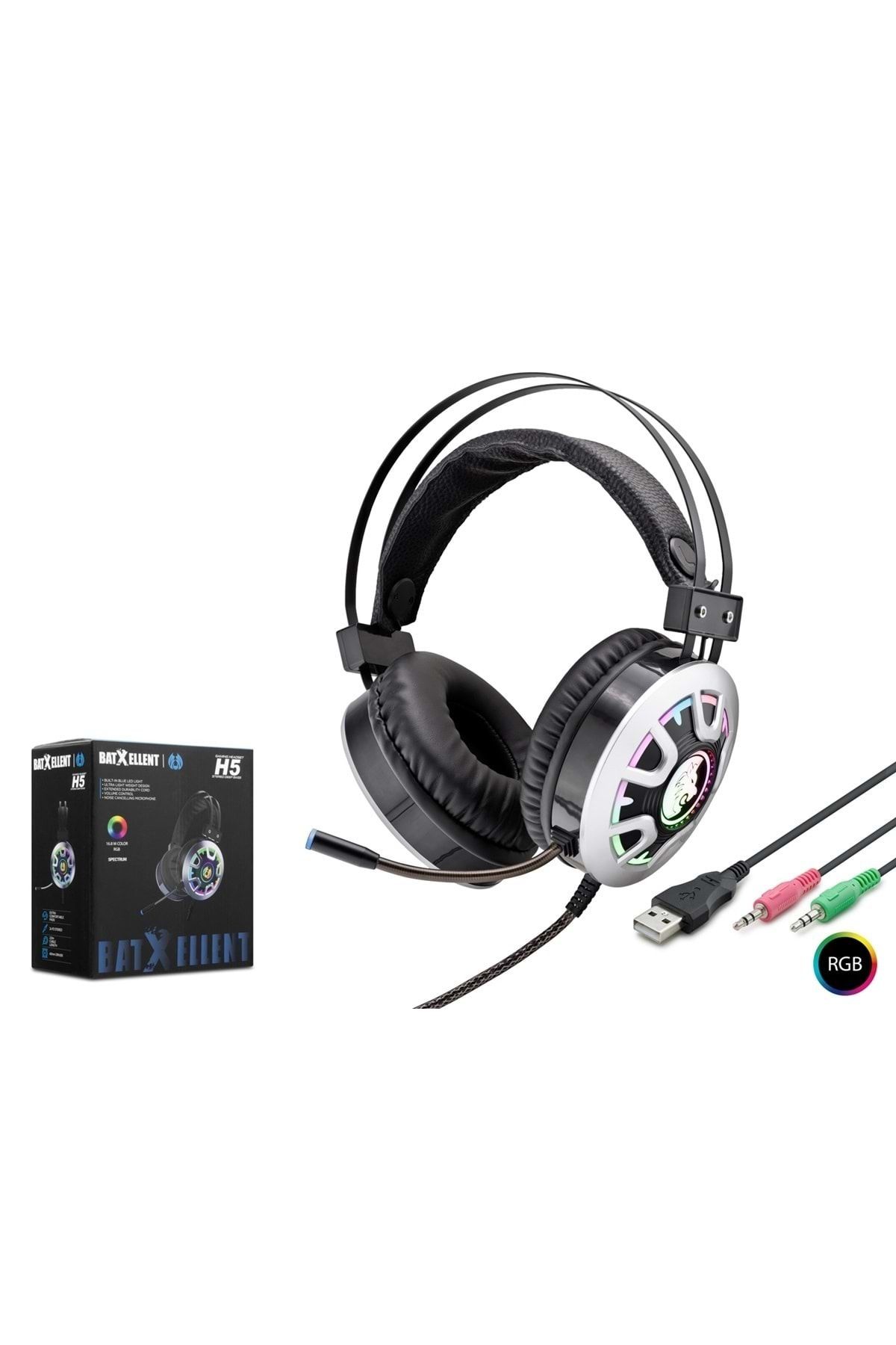HADRON H5 Kulaklık Mikrofonlu Pc Oyun Usb & Aux 3.5mm