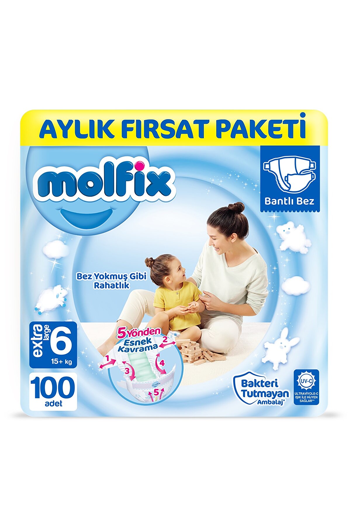 Molfix Bebek Bezi 6 Beden Extra Large Aylık Fırsat Paketi Molfix Bebek Bezi 6 Beden Extra Large Aylık Fırsat Paketi