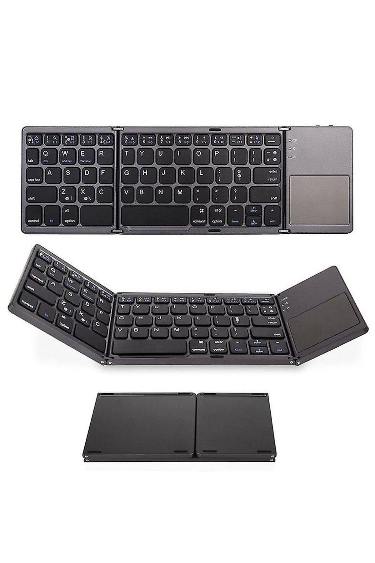 TECHNOMEN Mini Katlanır Klavye Bluetooth Touch Pad Katlanabilir Kablosuz