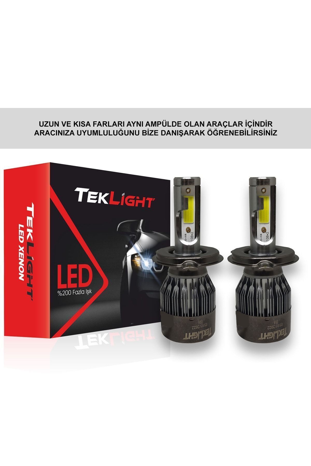 Teklight H4 Led Xenon Far Ampulu 10000 Lümen Şimşek Etkili