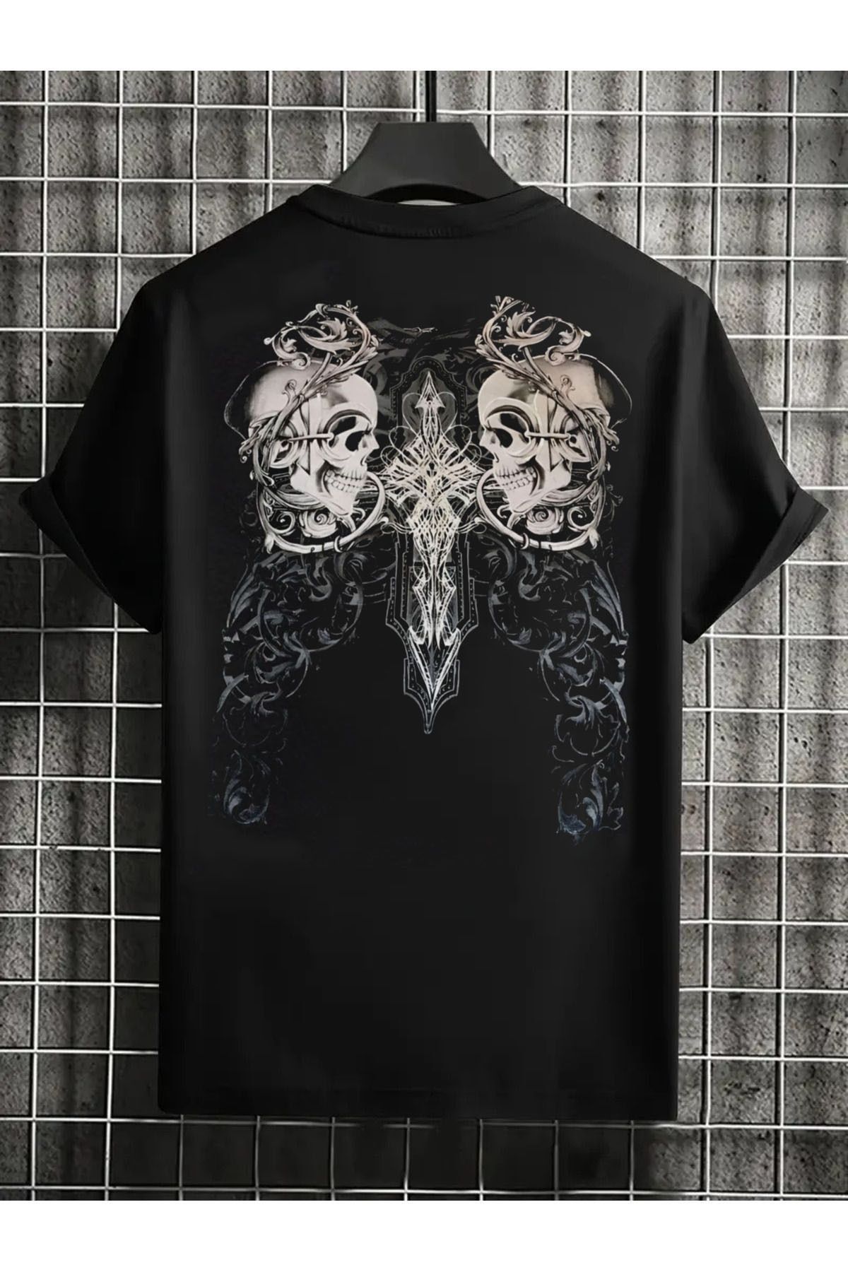 LEIVOR Affliction Style Sırt Baskılı Siyah Unisex T-shirt