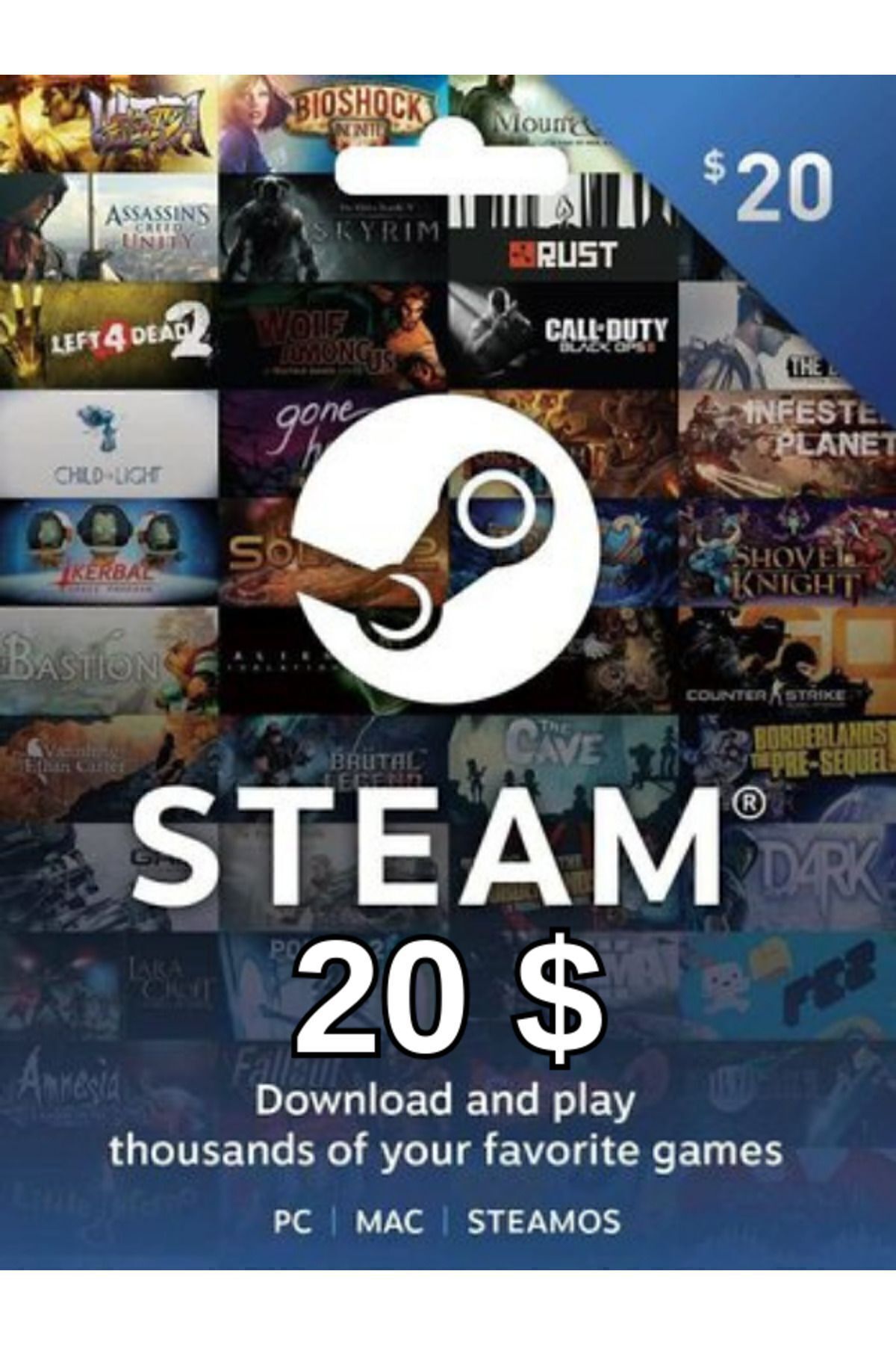 Steam Cüzdan Kodu 20 USD