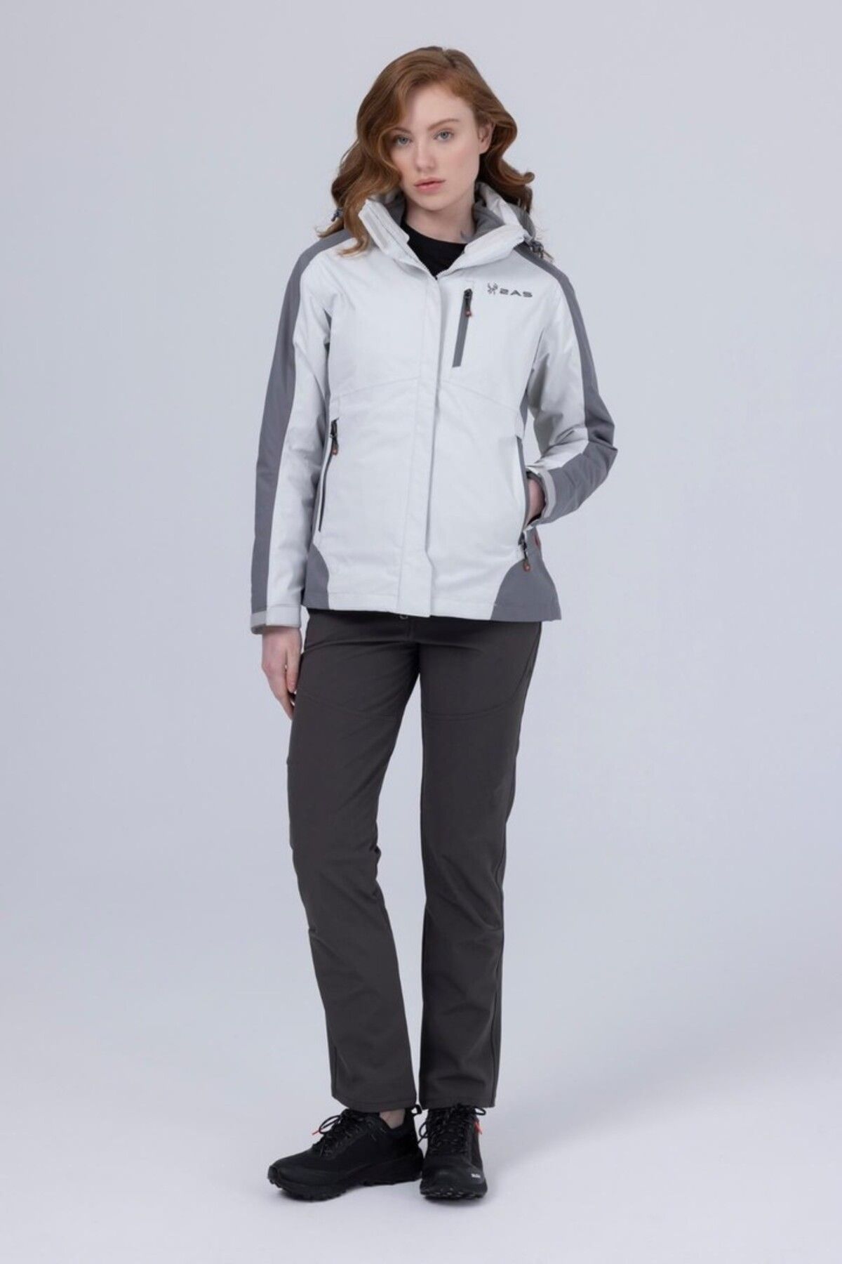 2AS Sparkle Woman 3 In 1 Jacket Lıght Grey / Dark Grey