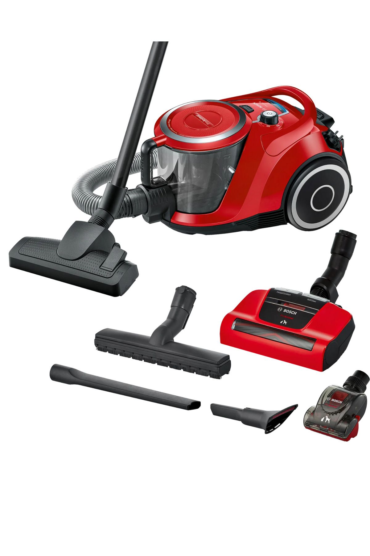 Bosch Toz Torbasız Elektrik Süpürgesi Proanimal Kırmızı 750W  Turbo Başlıklı