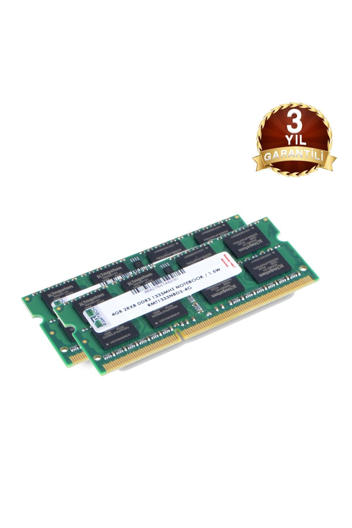 RAMTECH 8gb (4x4 Dual) Ddr3 1333mhz 1.5 V Intel Ve Amd Işlemcilere Uyumlu Notebook Ram