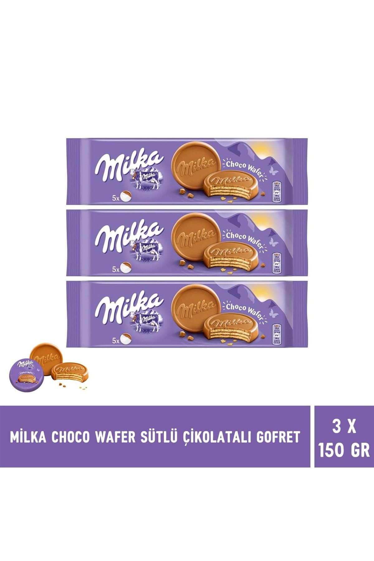 Milka Choco Wafer Sütlü Çikolata Kaplamalı Gofret 150 gr - 3 Adet