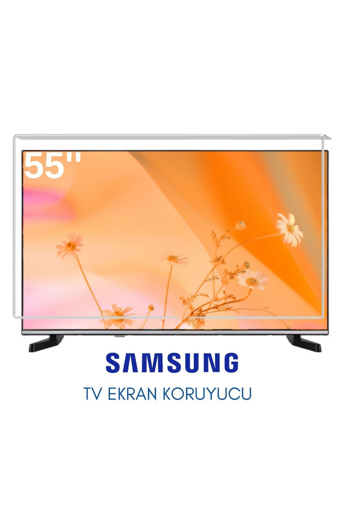 technozi Samsung Uyumlu 55" inç 155 Ekran Tv Koruyucu Kırılmaz Paneli