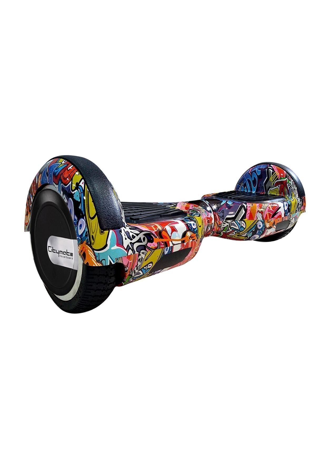 CityMate Elektrikli Kaykay Scooter Hoverboard 6.5 Inch Gökkuşağı Grafity Desenli Akıllı Denge- D11