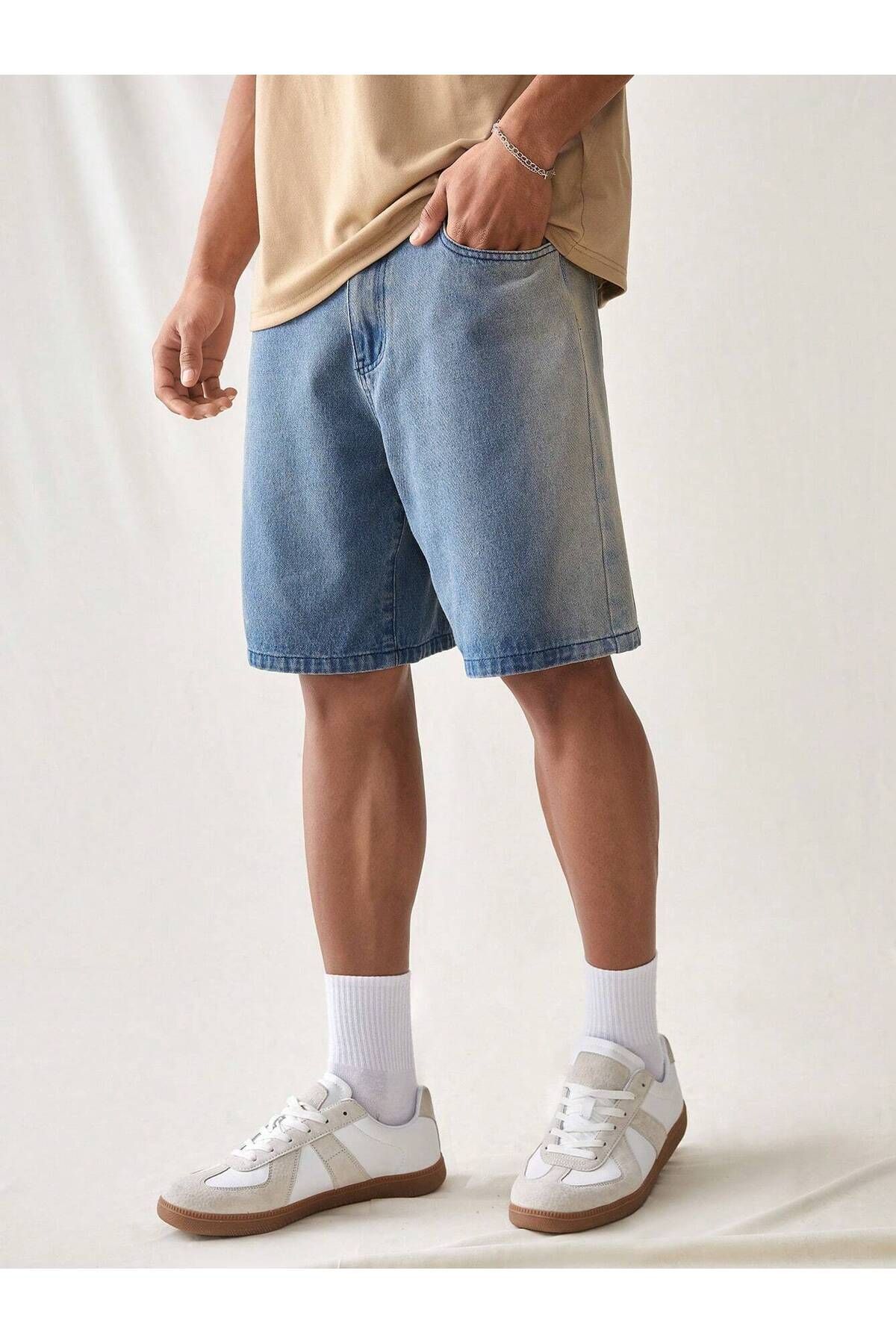 Cuqq Denim Regular Fit Mavi Erkek Şort