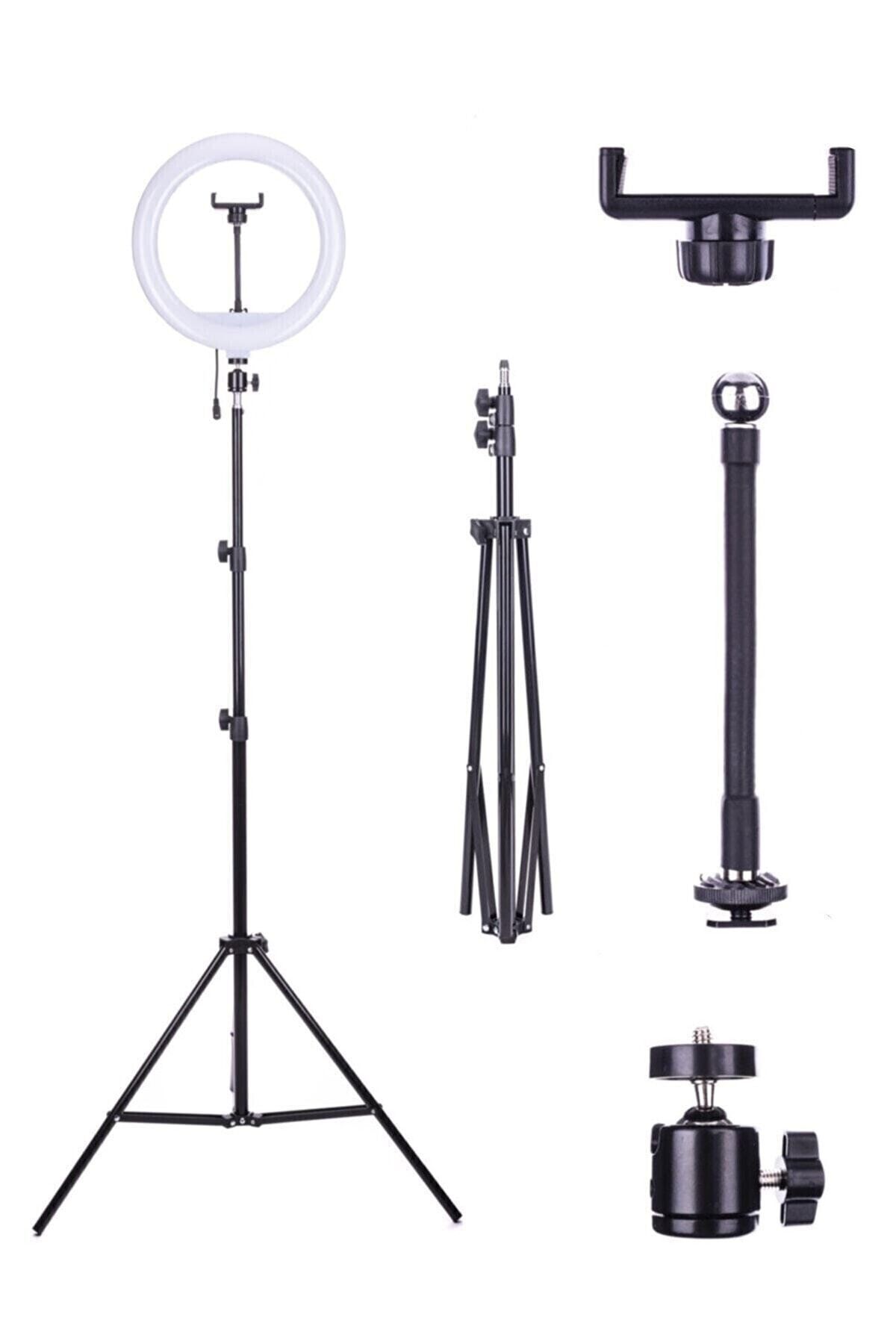 Asfal 12" Halka Led 210 Cm Tripodlu Youtuber Video Selfie Stüdyo Makyaj Tiktok Işığı Ring Light