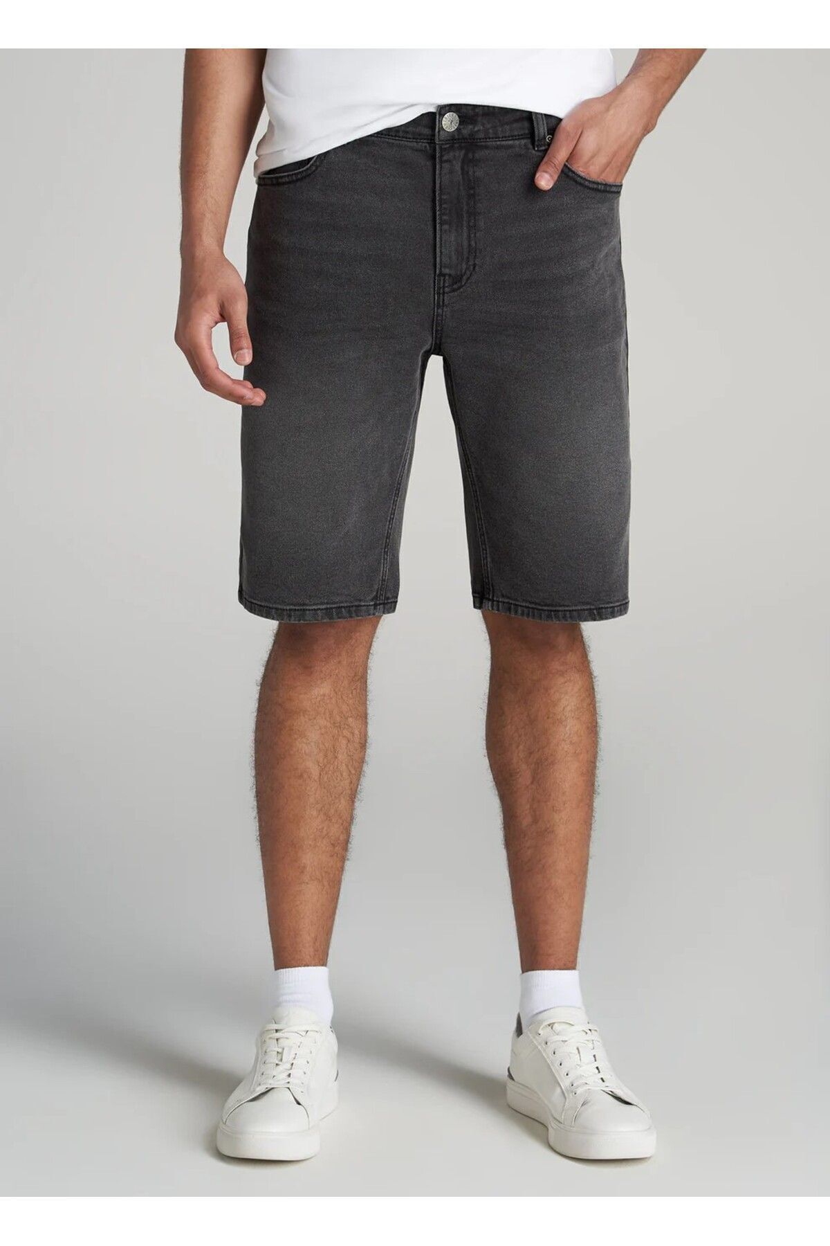 Cuqq Denim Regular Fit Açık Gri Erkek Şort