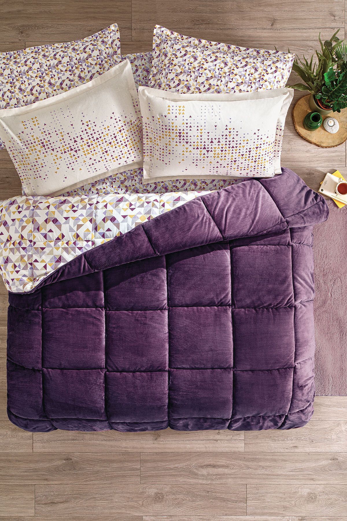Puffy Eliot Tek Kişilik Threefy Set - Mor