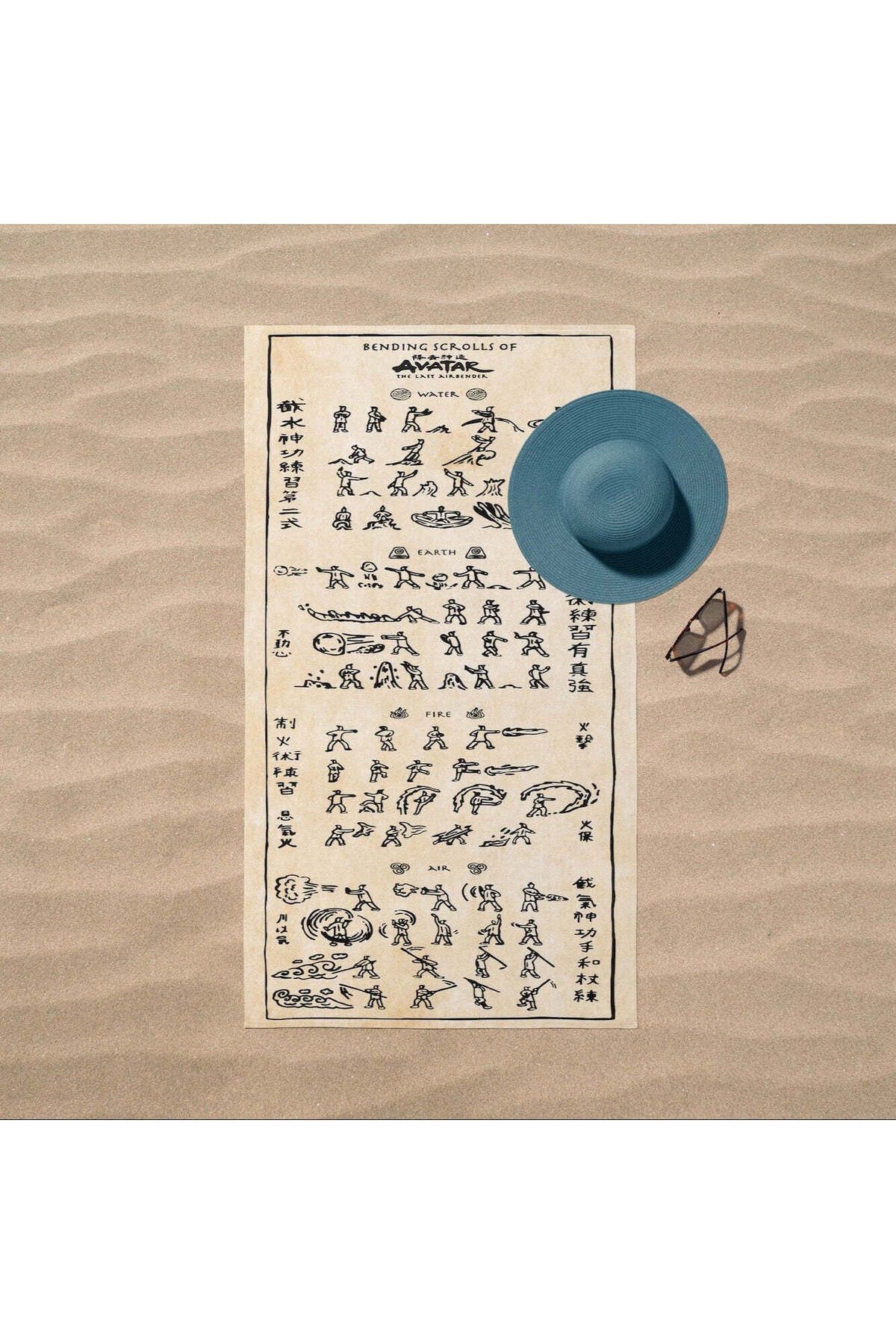 The Lucid Lab Avatar The Last Airbender Bending Scrolls Plaj Havlusu - Pamuk