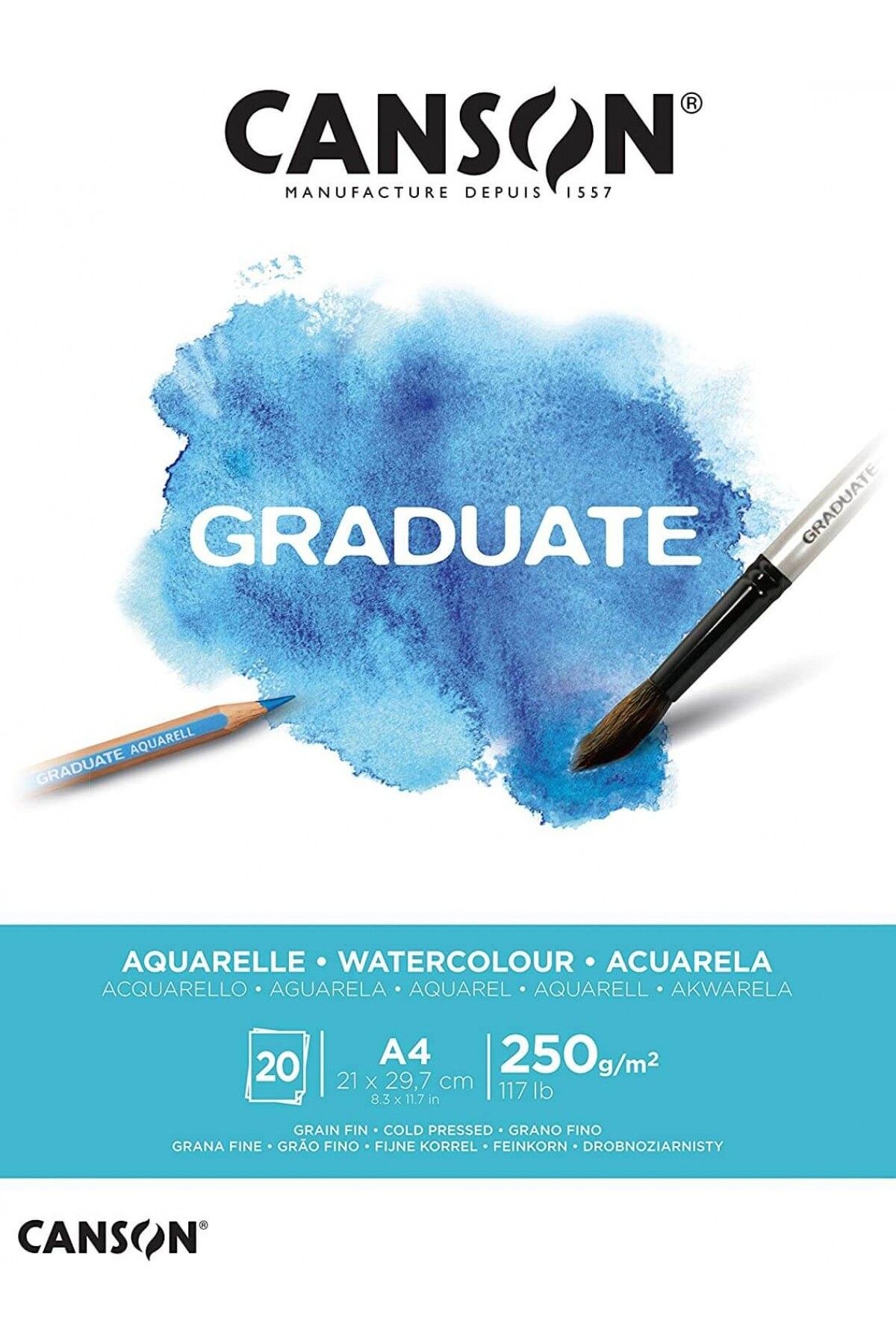 Canson Graduate Watercolor A4 250gr 20yp Sulu Boya Blok