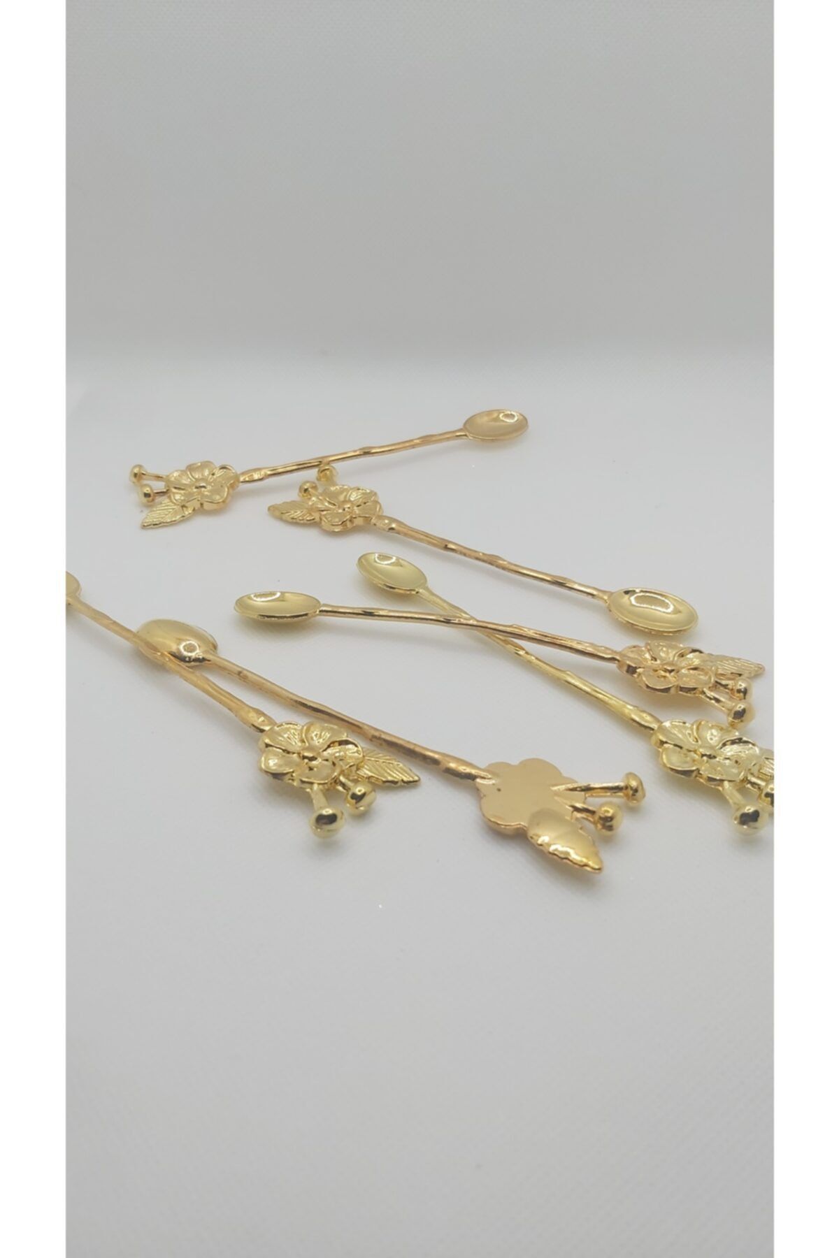 Evim Şahane 6 Kişilik Gold Çay Kaşığı Seti Japon Gülü