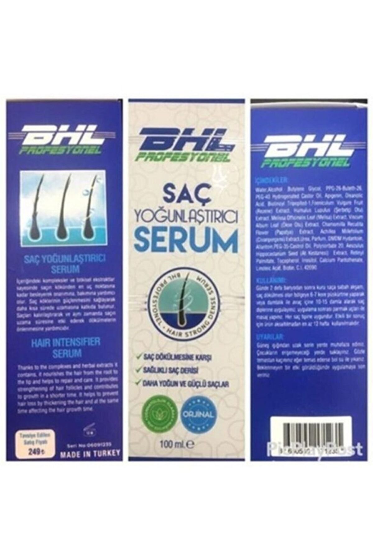 BHL Profesyonel Bhl Saç Cıkaran Mavı Serum 2 Adet 2*50 ml