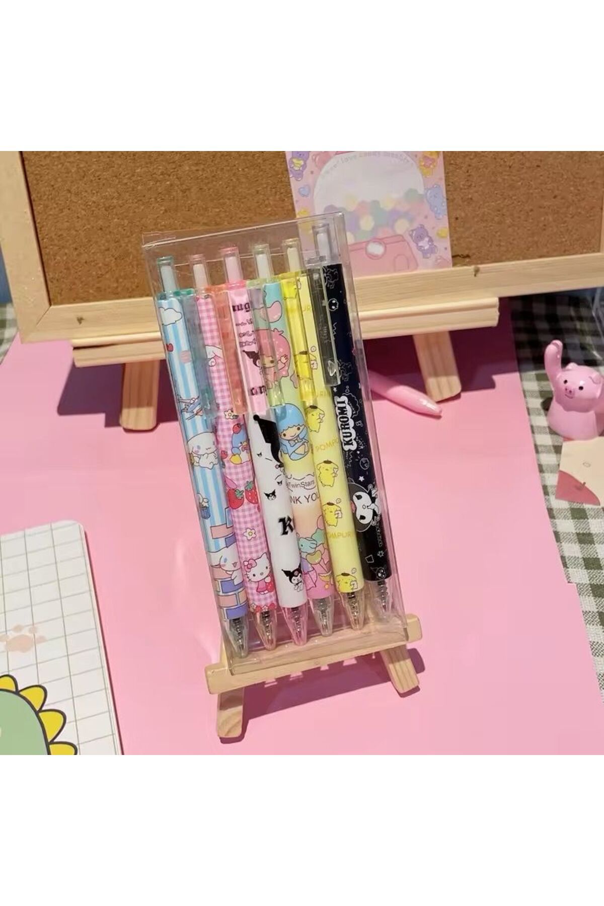 Kawaii Sanrio Kuromi My Melody Cinnamoroll 6’lı Jel Tükenmez Kalem Seti