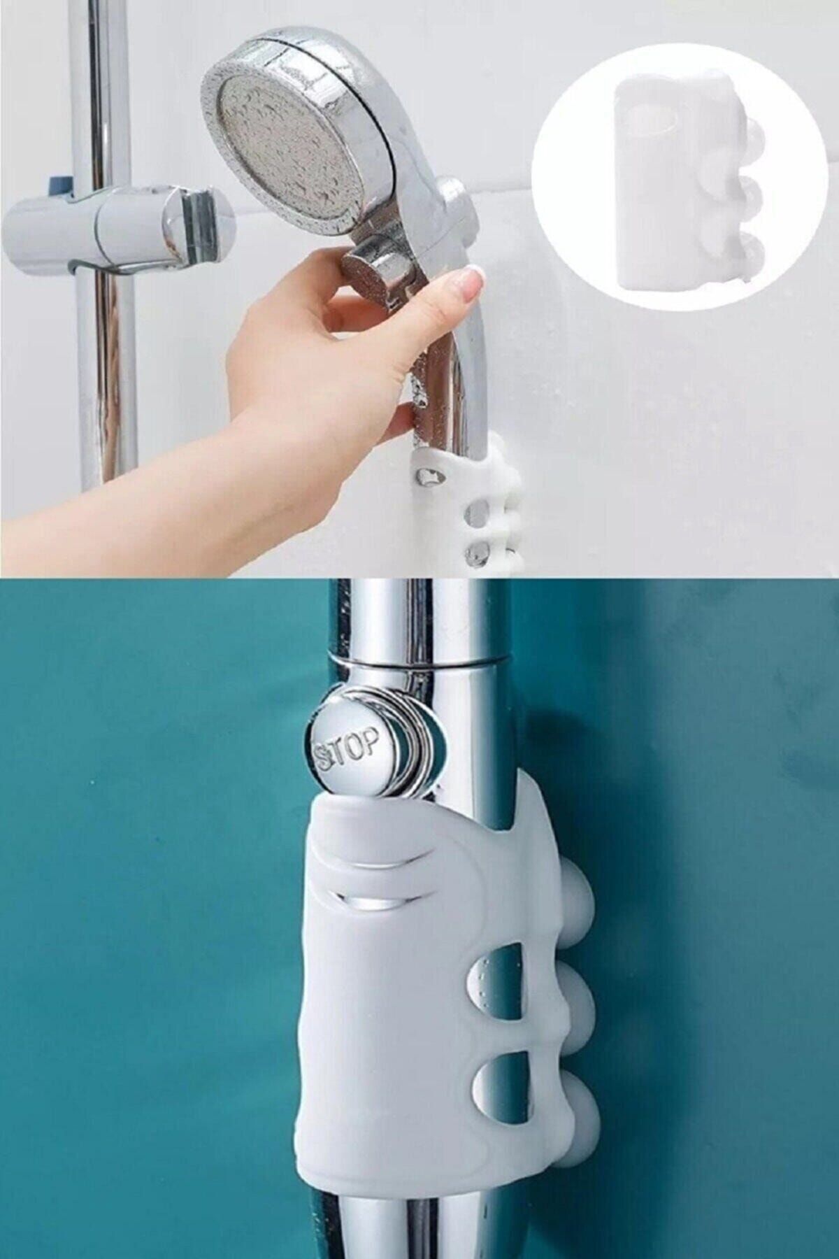 Seram Collection Vantuzlu Duş Başlığı Tutacağı Silikon Vantuzlu Banyo Başlığı Askı Tutucu Kanca Aparat