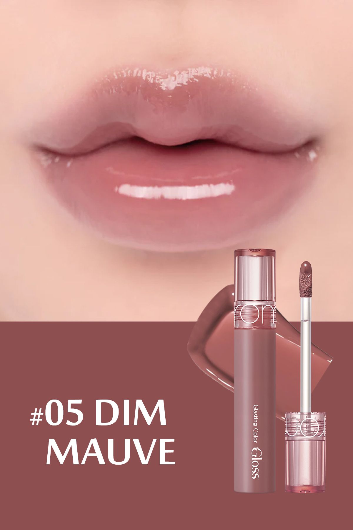 Romand Vegan Dolgun Görünüm Sağlayan Glasting Color Dudak Parlatıcısı-05 Dim Mauve
