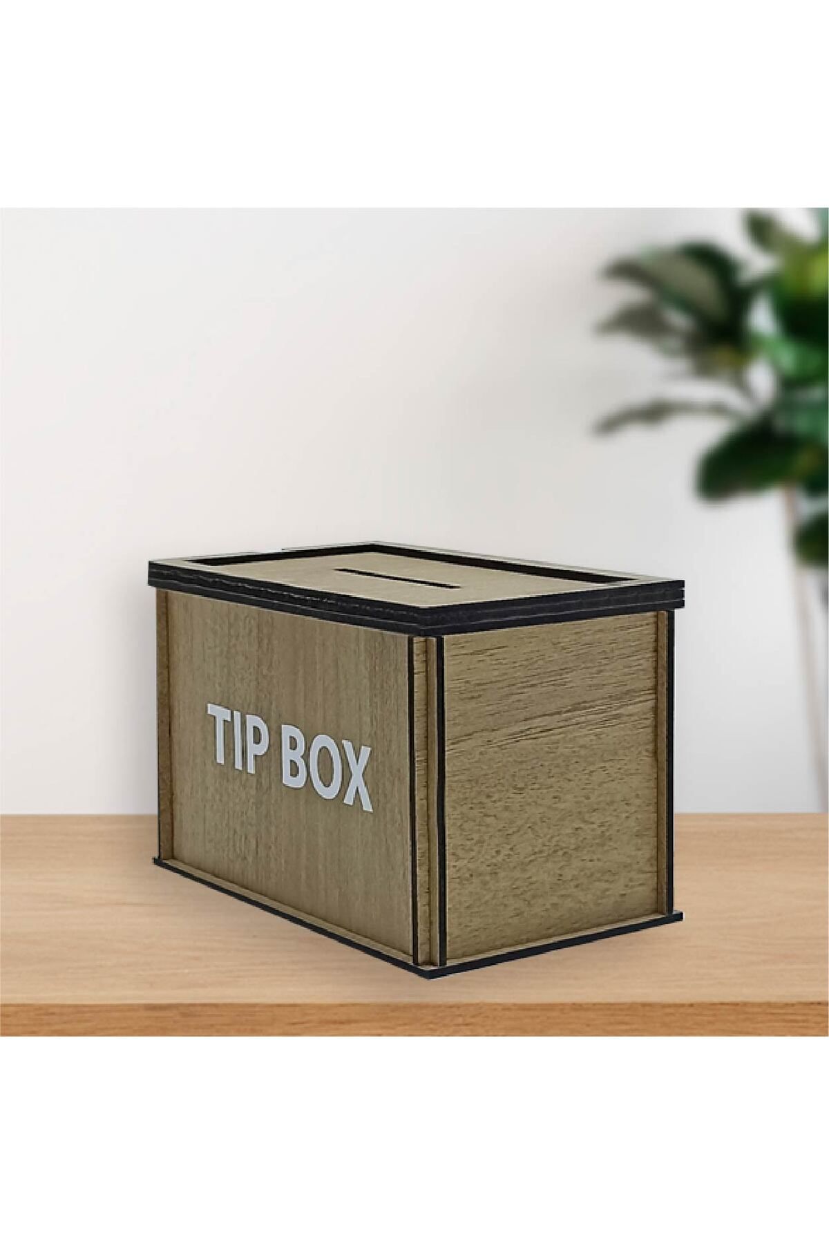 TasarıMarketi Tip Box Ahşap Kumbara ve Bahşiş Kutusu Ahşap Renkli