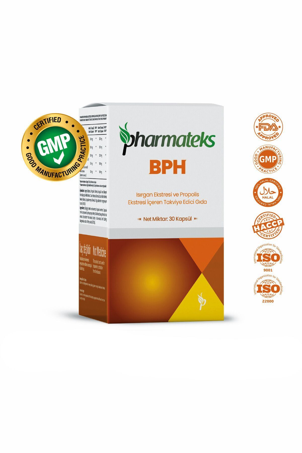 Pharmateks BPH Isırgan Kök Ekstresi ve Cüce Palmiye Meyve Ekstresi Bitkisel 30 Kapsül