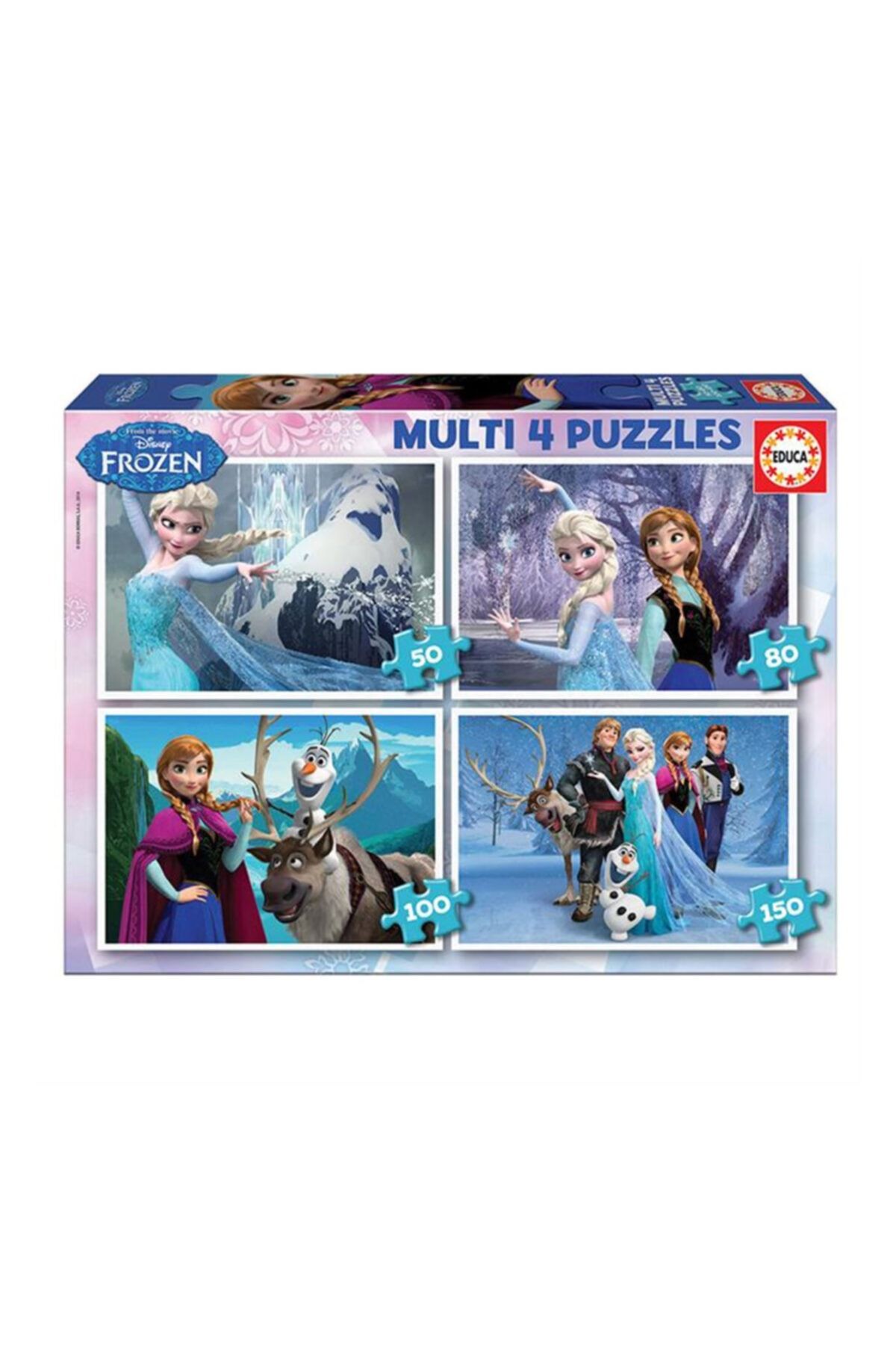 EDUCA Frozen Multi 4'in 1 Çocuk Puzzle 16173