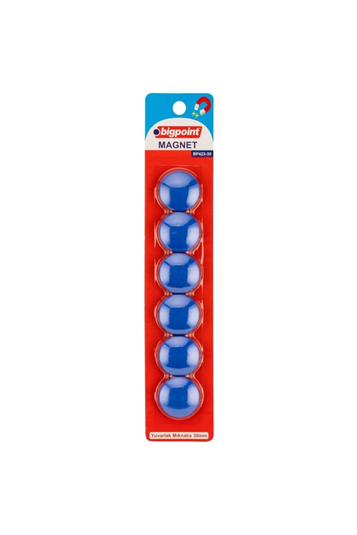 Bigpoint Magnet 30mm (mıknatıs) Mavi 6'lı Blister 12'li Kutu