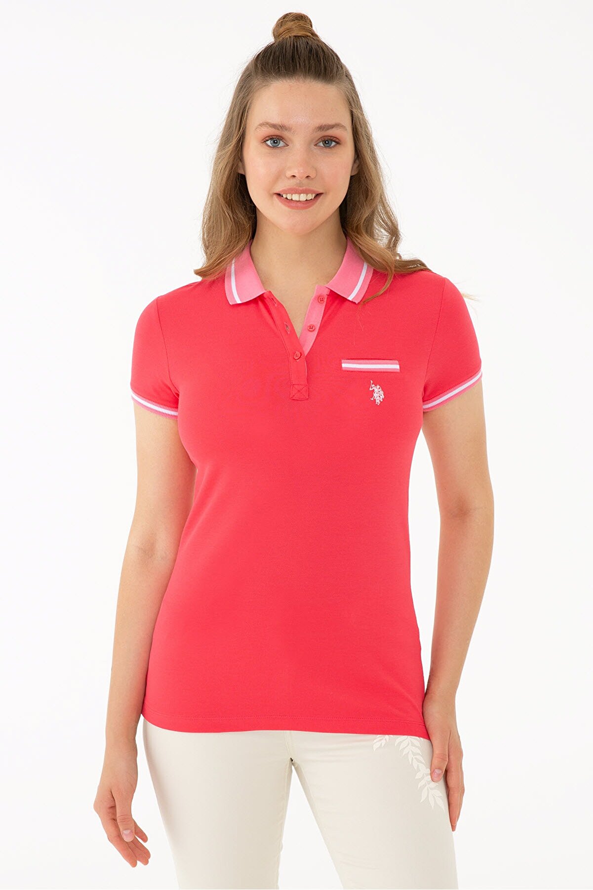 US Polo Assn Pembe Kadın T-Shirt