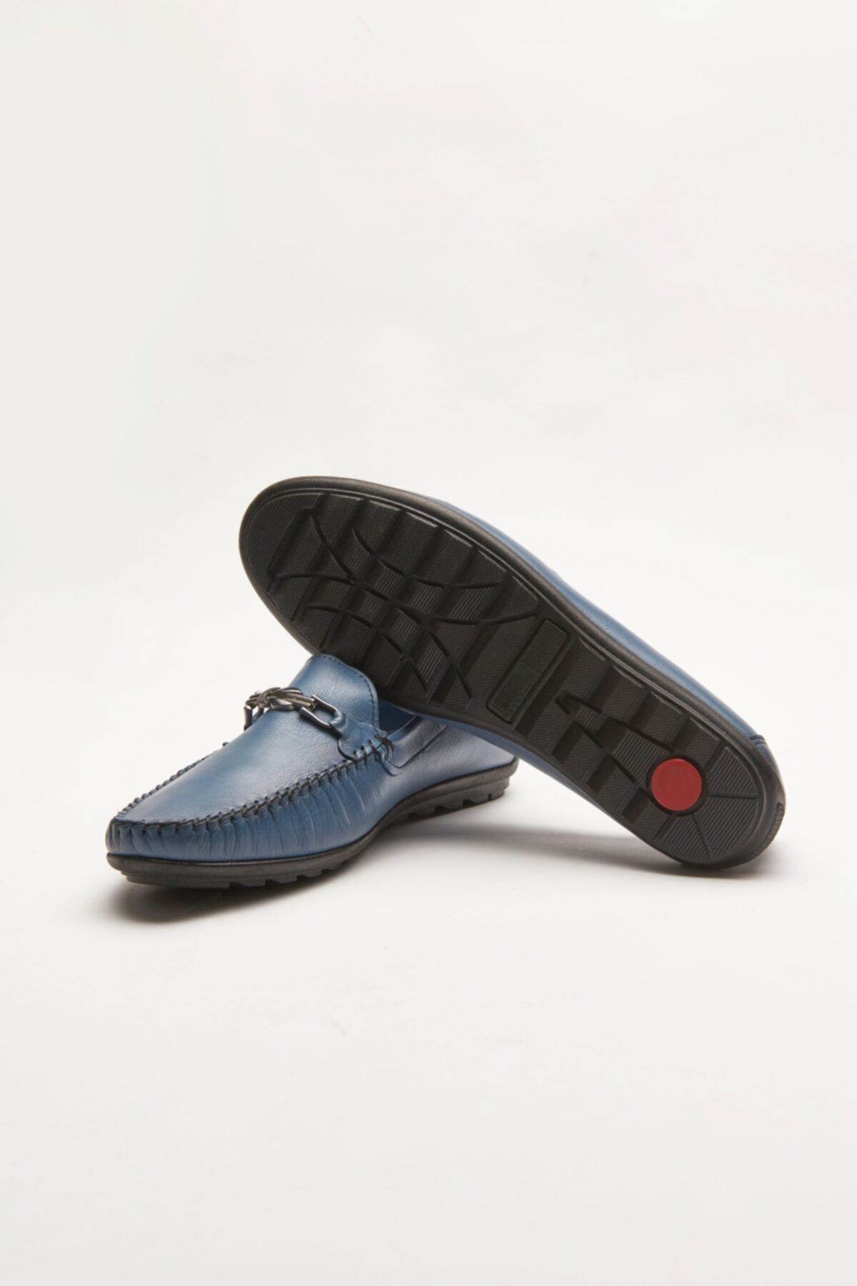 polo deri Hakiki Deri Loafer Mavi Yazlık Erkek Ayakkabı