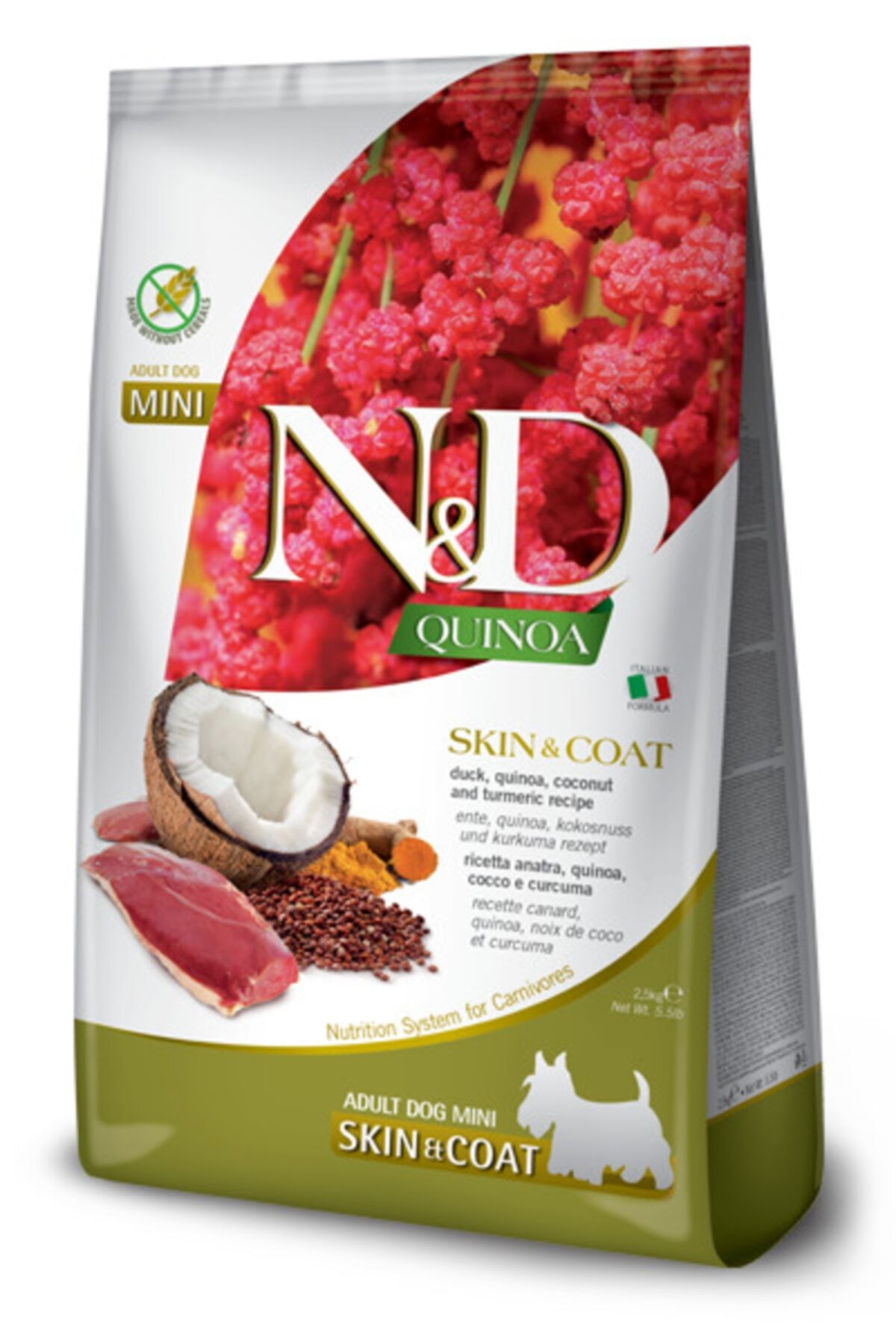 Quınoa Skın & Coat Ördekli Ve Hindistan Cevizli Mini Adult Köpek Maması 2,5 Kg_0
