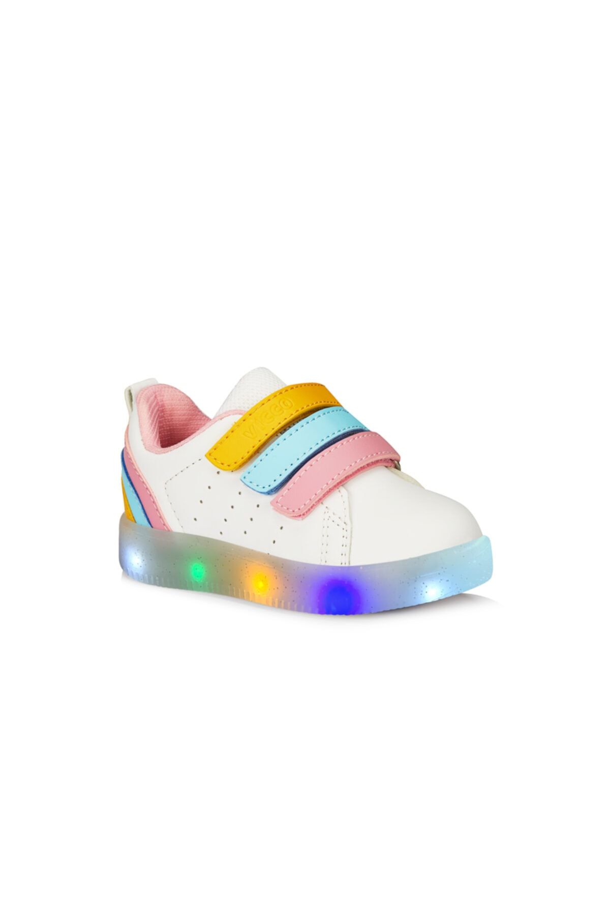 Vicco Sun Işıklı Kız Çocuk Beyaz/pembe Sneaker
