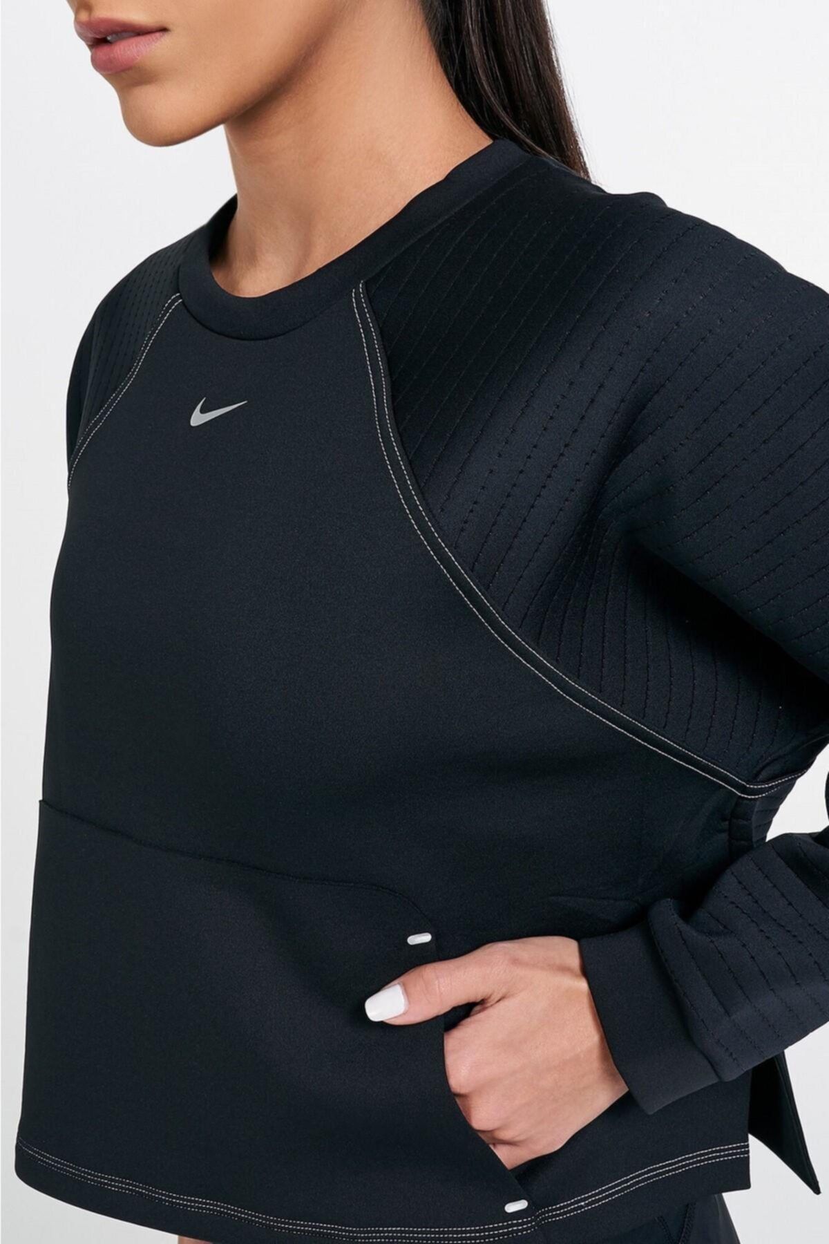 Nike Pro Fleece Loose Fit Geniş Kalıp Siyah Kadın Swaetshirt