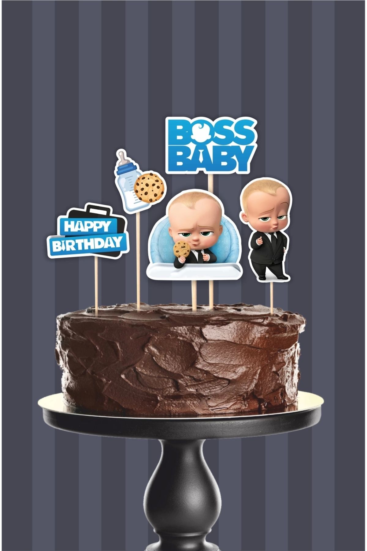 neşeli günlerim Patron Bebek Boss Baby Teması Pasta Süsü Seti