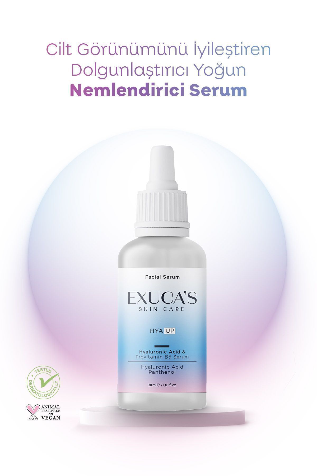 EXUCAS Hyaluronic Acid&provitamin B5 Serum | Cilt Görünümünü Iyileştiren Dolgunlaştırıcı Yoğun Nemlendirici